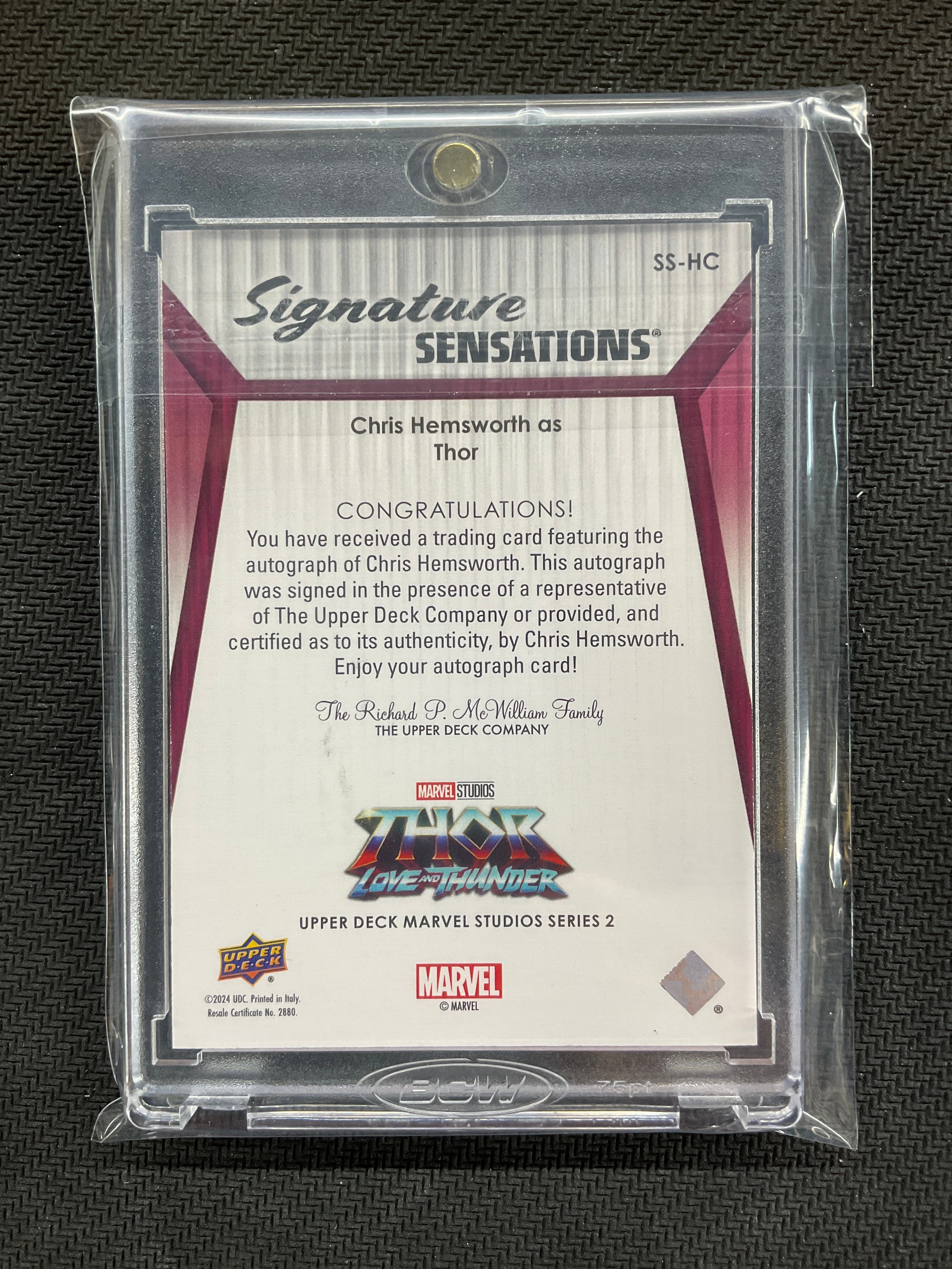 2024 Upper Deck Chirs Hemsworth Signature Sensations Auto Strongest Avenger