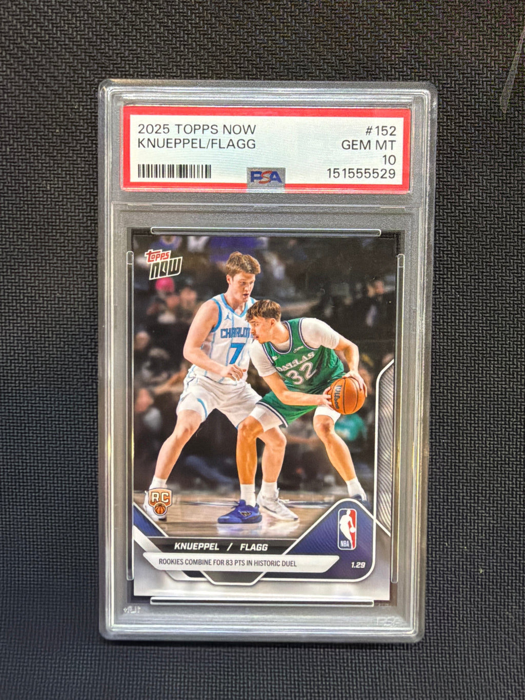 2025 Topps Now Cooper Flagg Kon Knueppel Rookie PSA 10 529