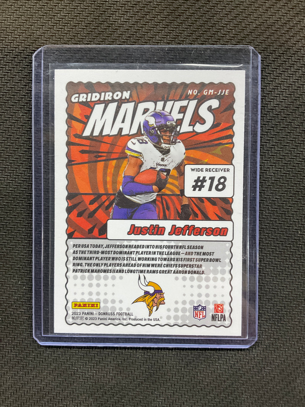 2023 Donruss Justin Jefferson Gridiron Marvels Case Hit