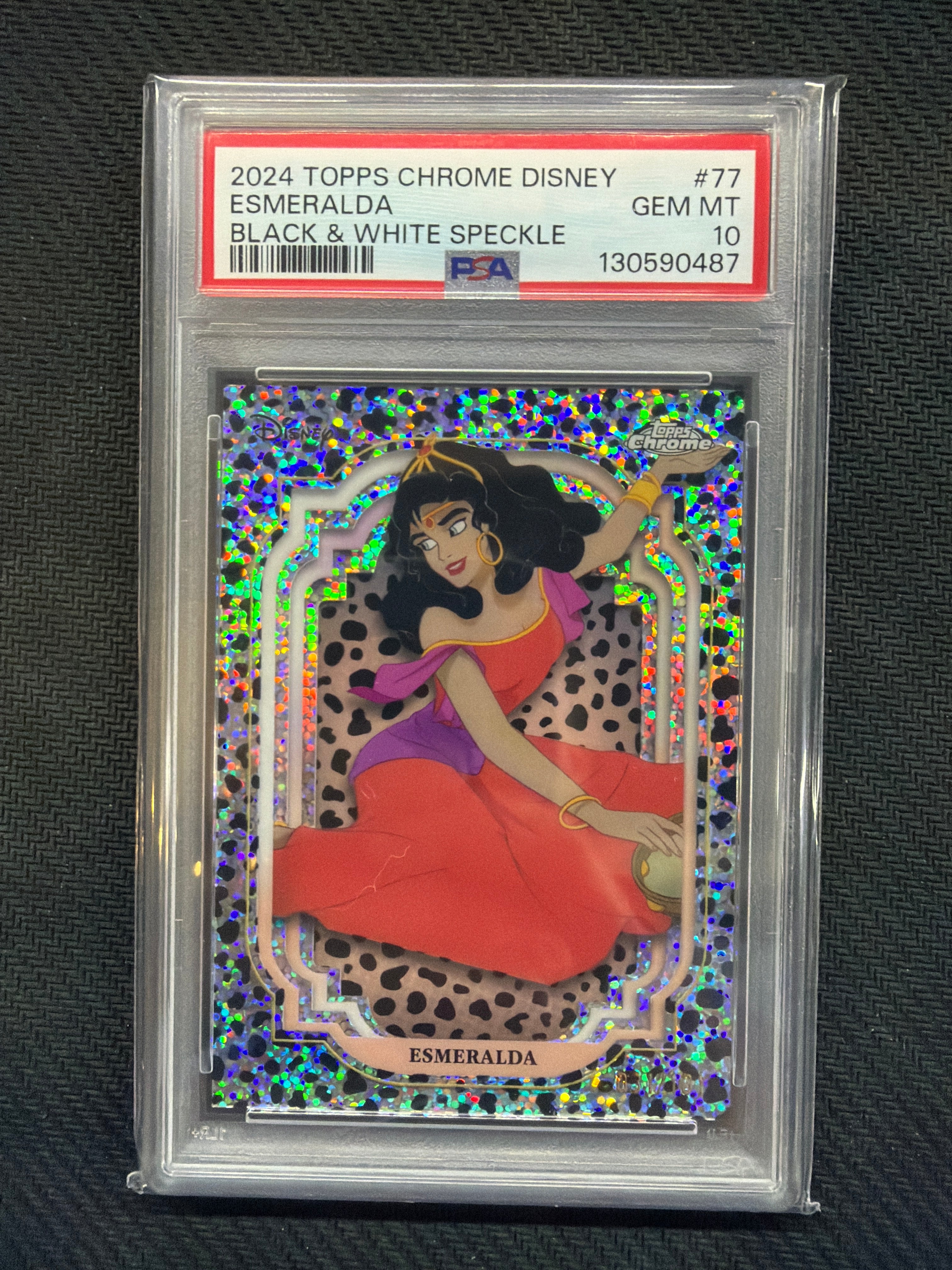 2024 Topps Chrome Disney Esmeralda Black & White /101 PSA 10