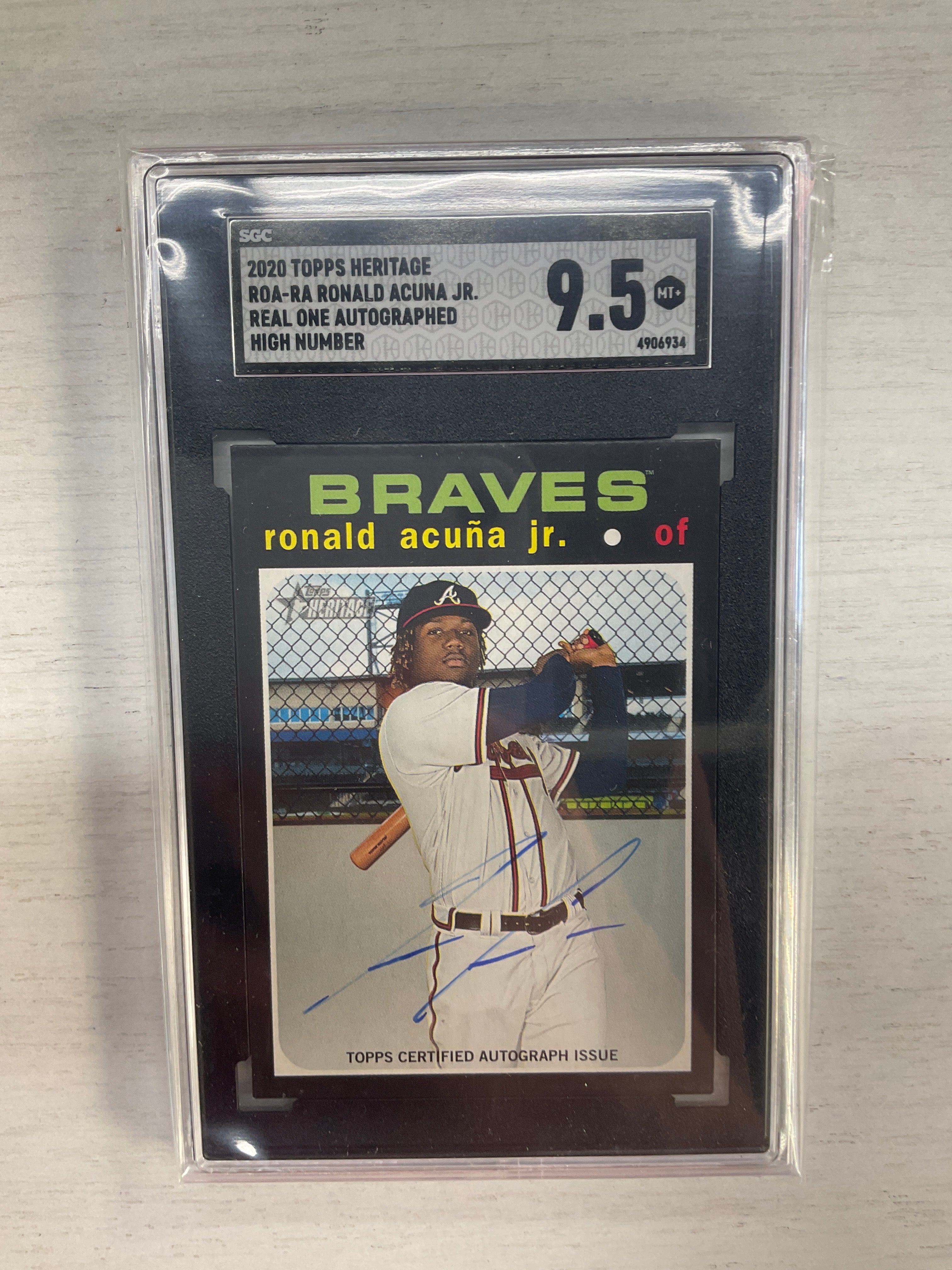 2020 Heritage Ronald Acuna Jr. Real One Auto SGC 9.5