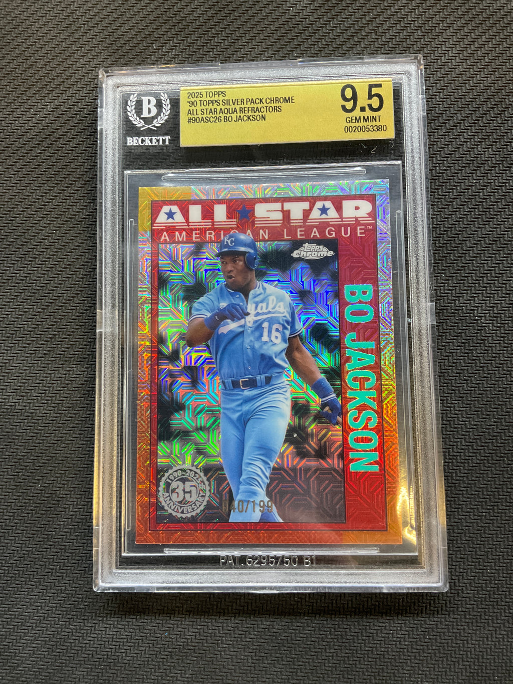 2025 Topps '90 Bo Jackson Silver Pack Aqa /199 BGS 9.5 Royals