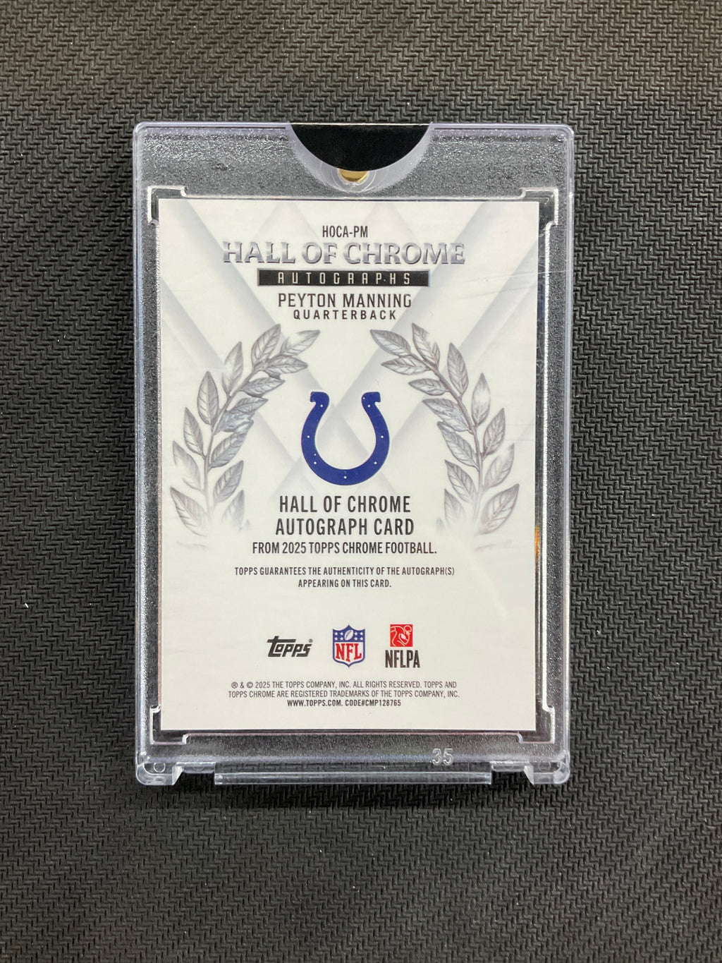 2025 Topps Chrome Peyton Manning Hall Of Chrome Auto Gold /50