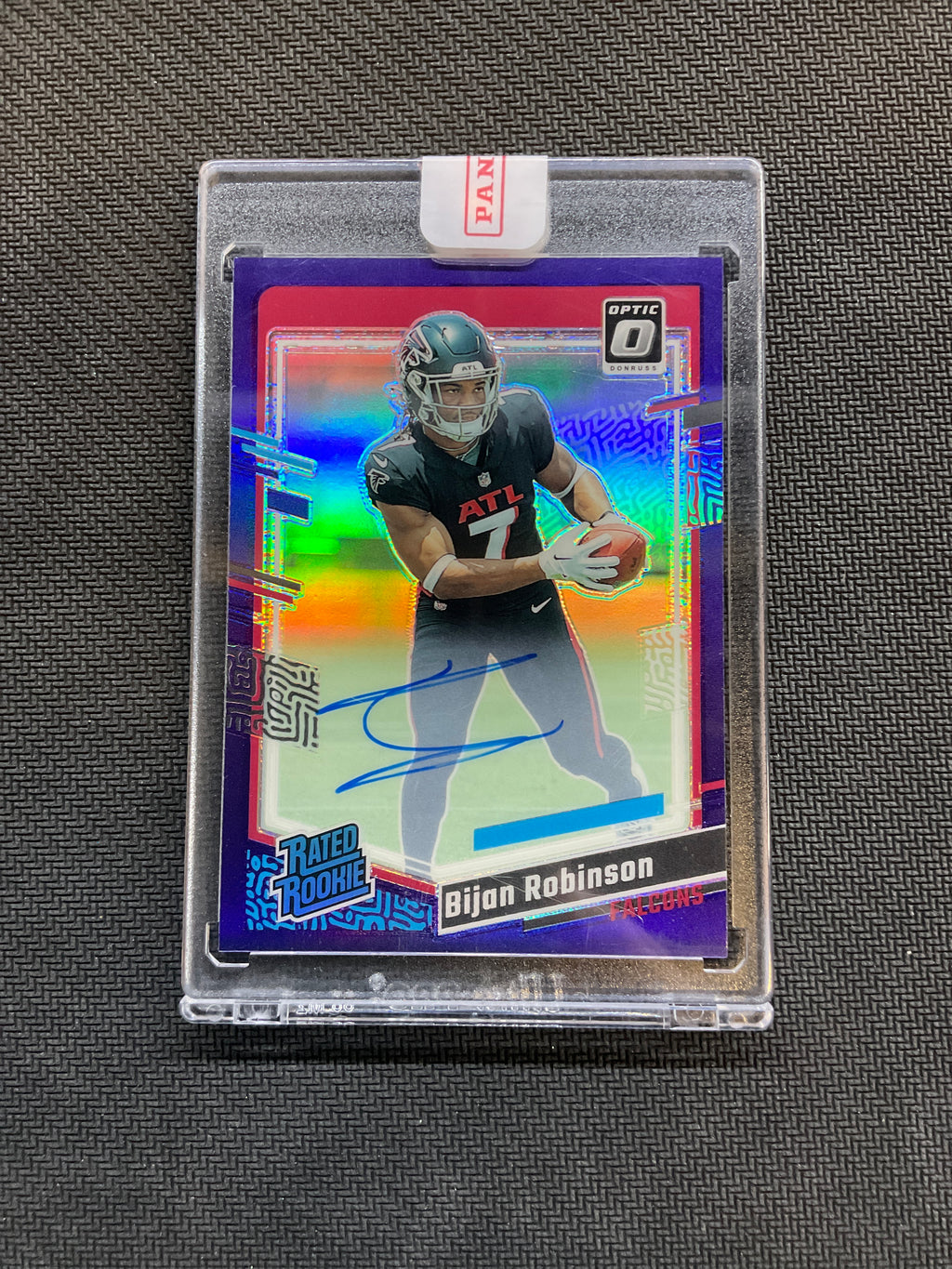 2023 Donruss Optic Bijan Robinson Rookie Auto Purple /35 Falcons