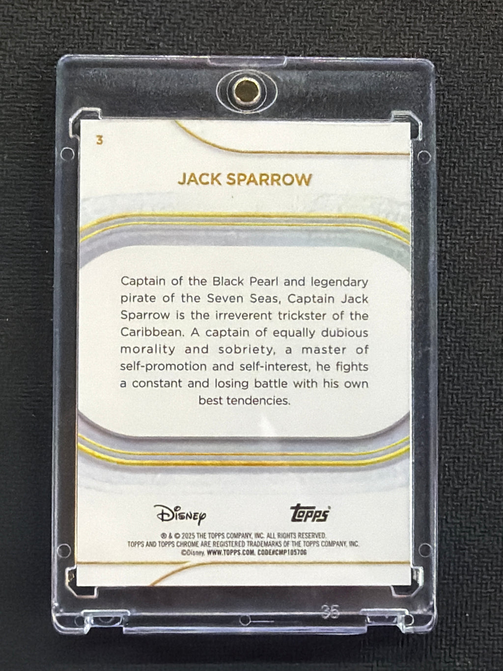 2026 Topps Chrome Disney Jack Sparrow Mickey Black Red /28