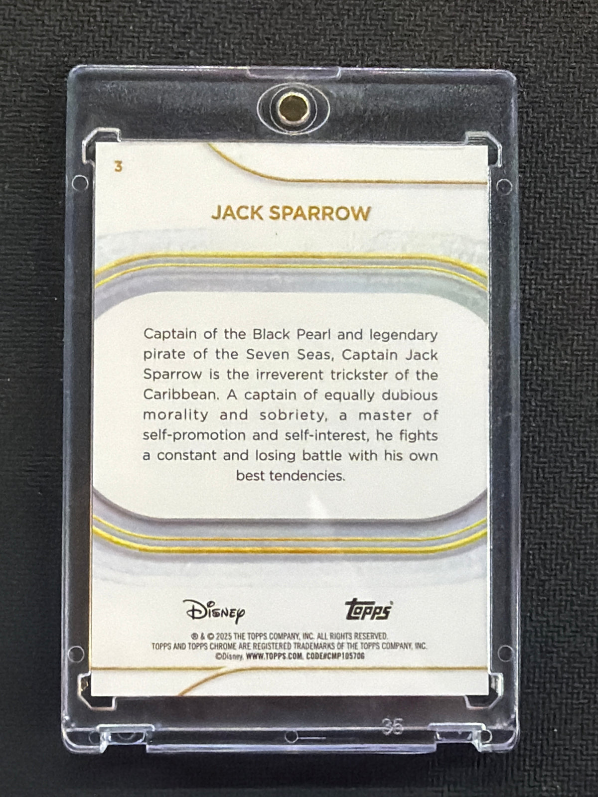 2026 Topps Chrome Disney Jack Sparrow Mickey Black Red /28
