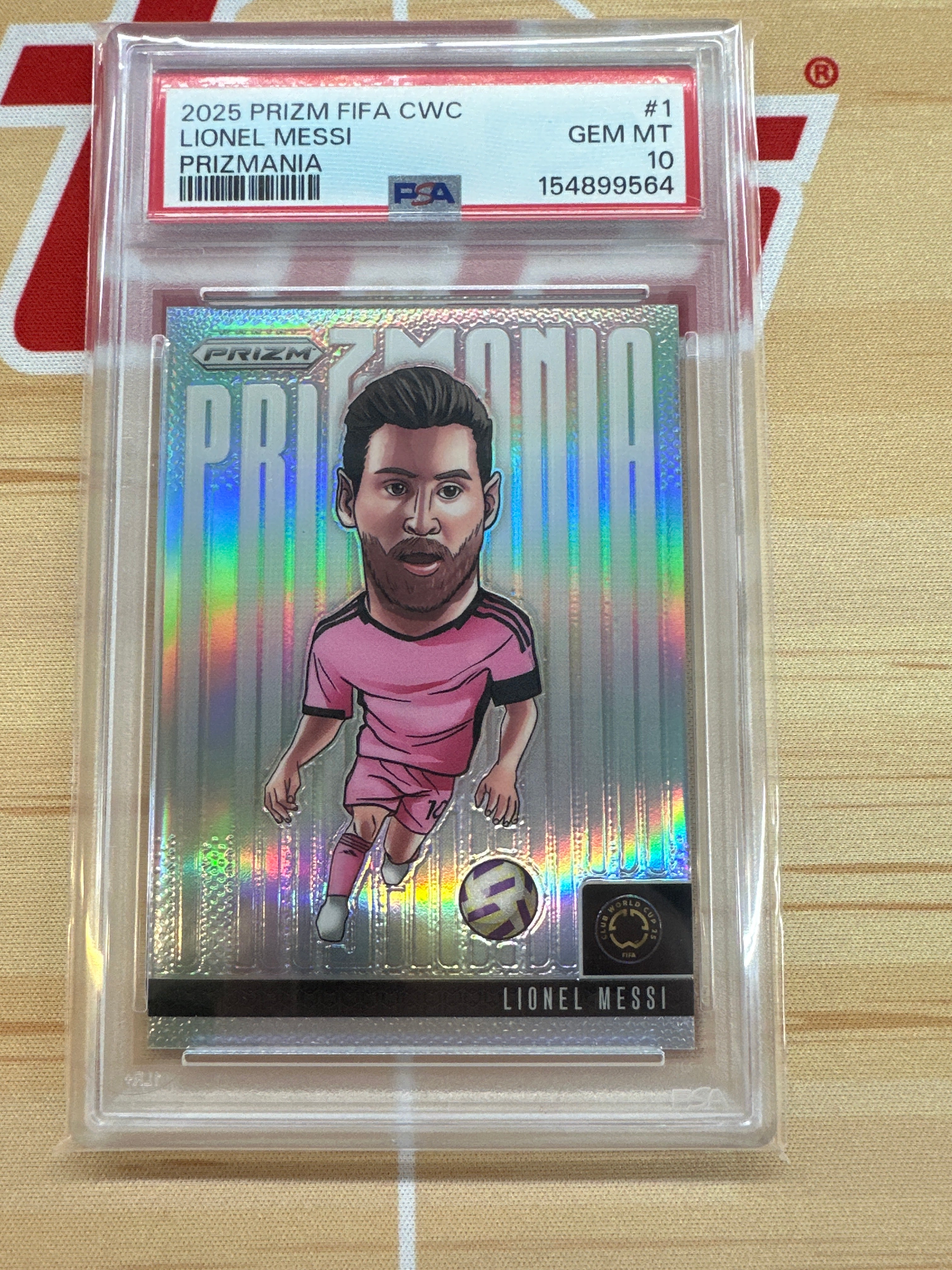 2025 Prizm FIFA World Cup Lionel Messi Prizmania #1 PSA 10 Case Hit