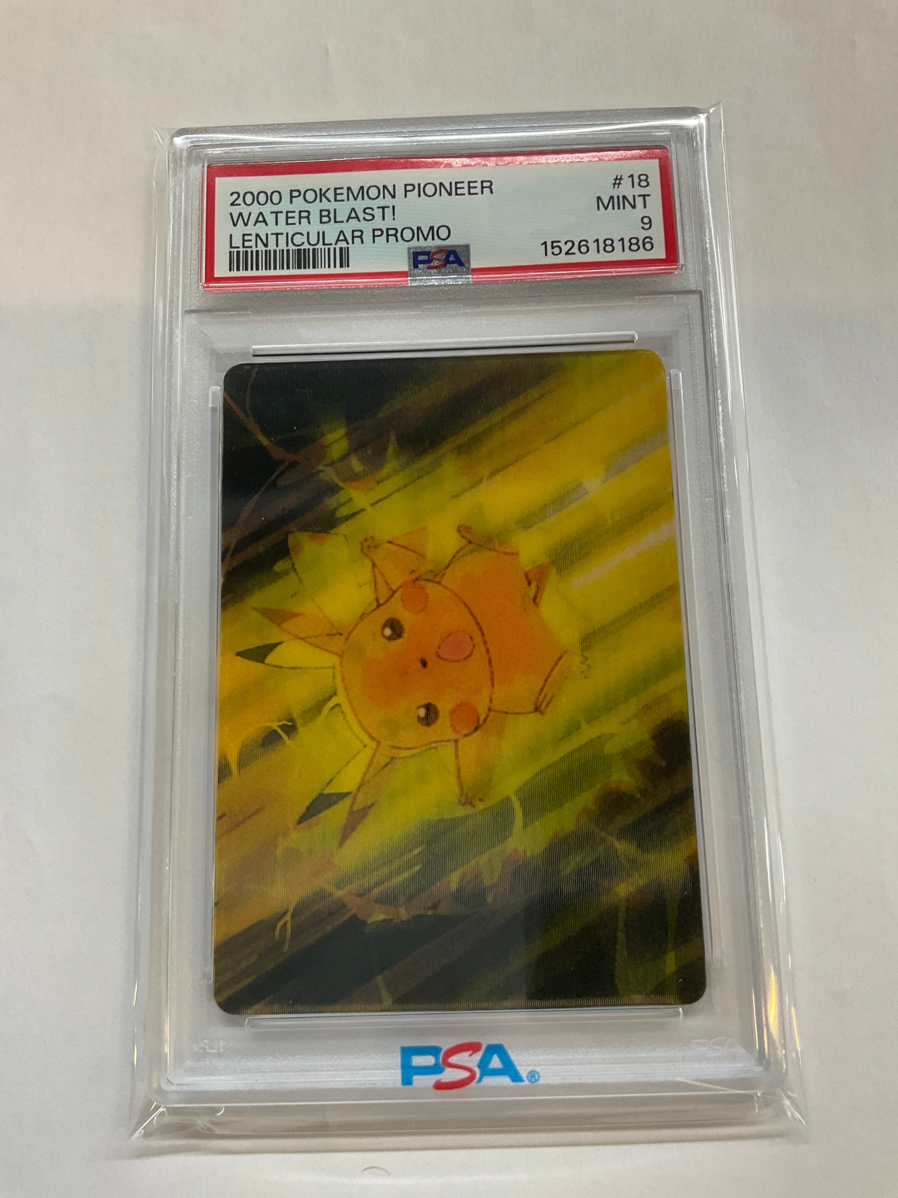 2000 POKEMON PIONEER LENTICULAR PROMO 18 WATER BLAST! PSA 9 186