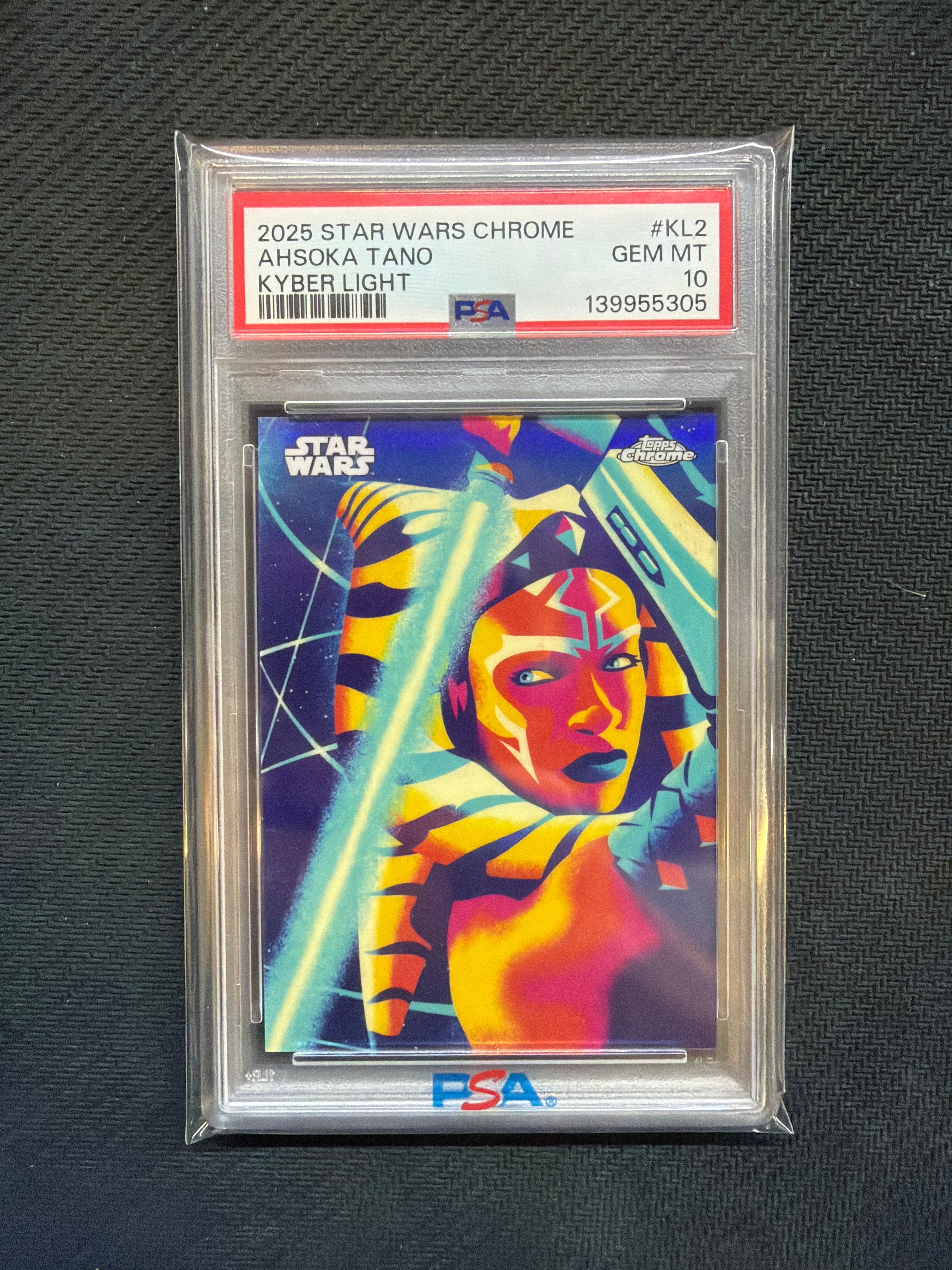 2025 Star Wars Chrome Ahsoka Tano Kyber Light PSA 10