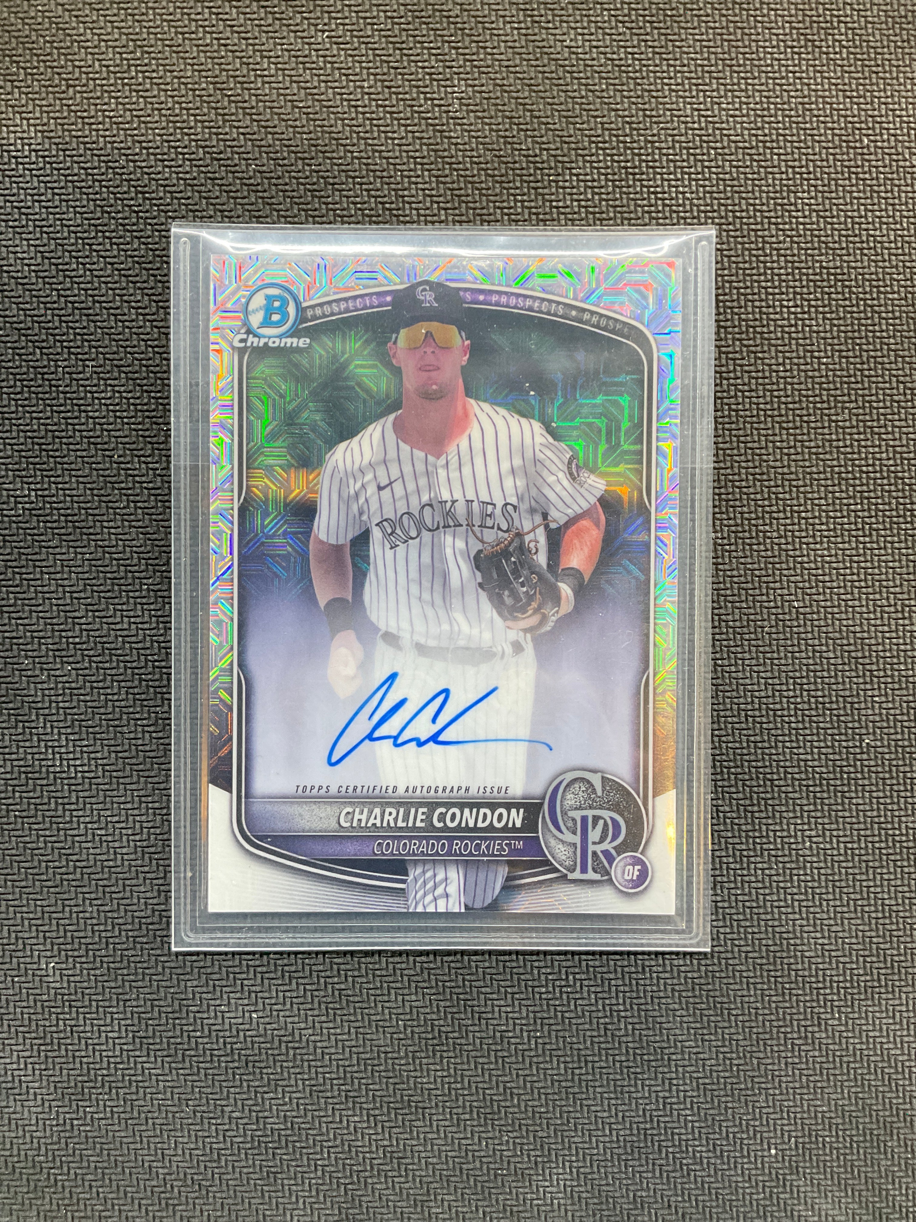 2025 Bowman Chrome Mega Box Charlie Condon Mojo Refractor Auto Rockies