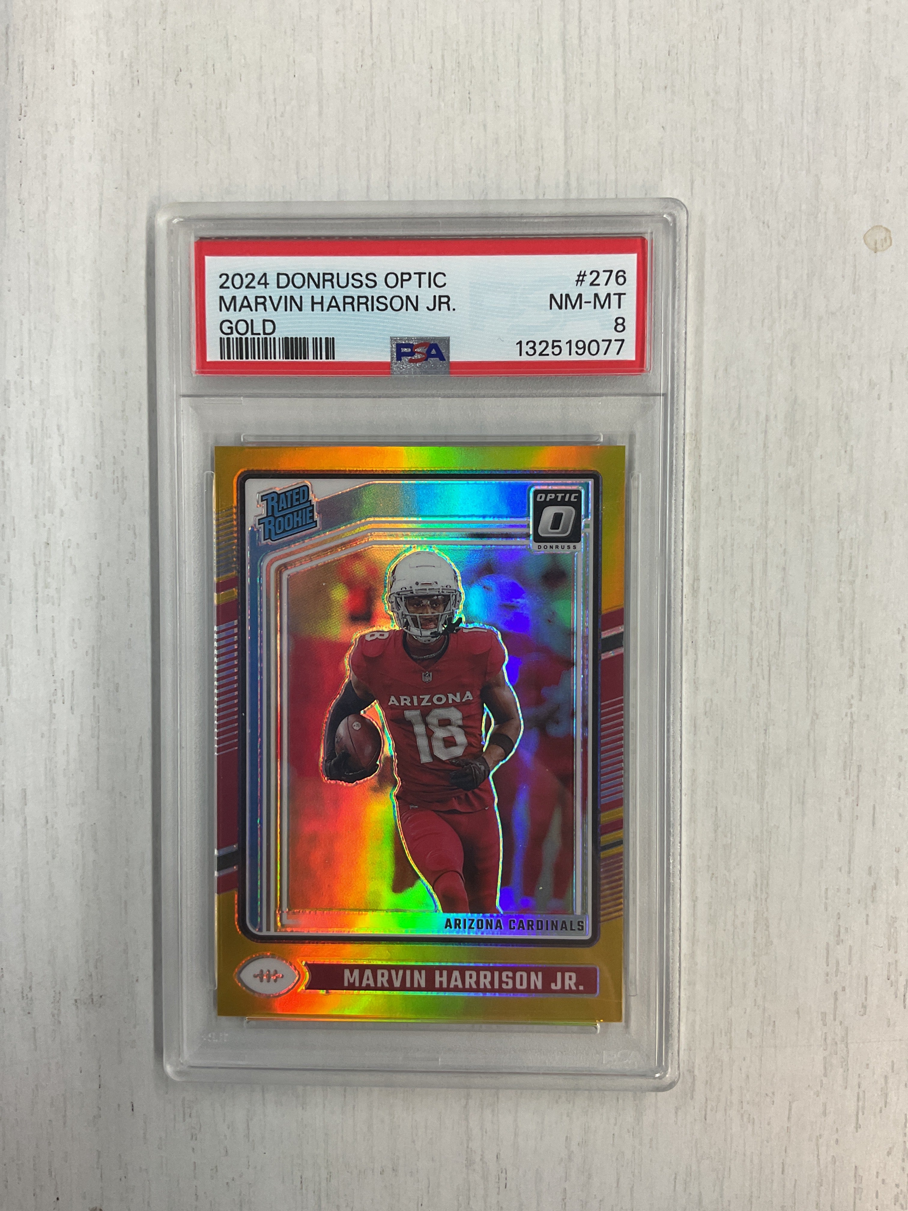 2024 Donruss Optic Marvin Harrison Jr. Rookie Gold /10 PSA 8