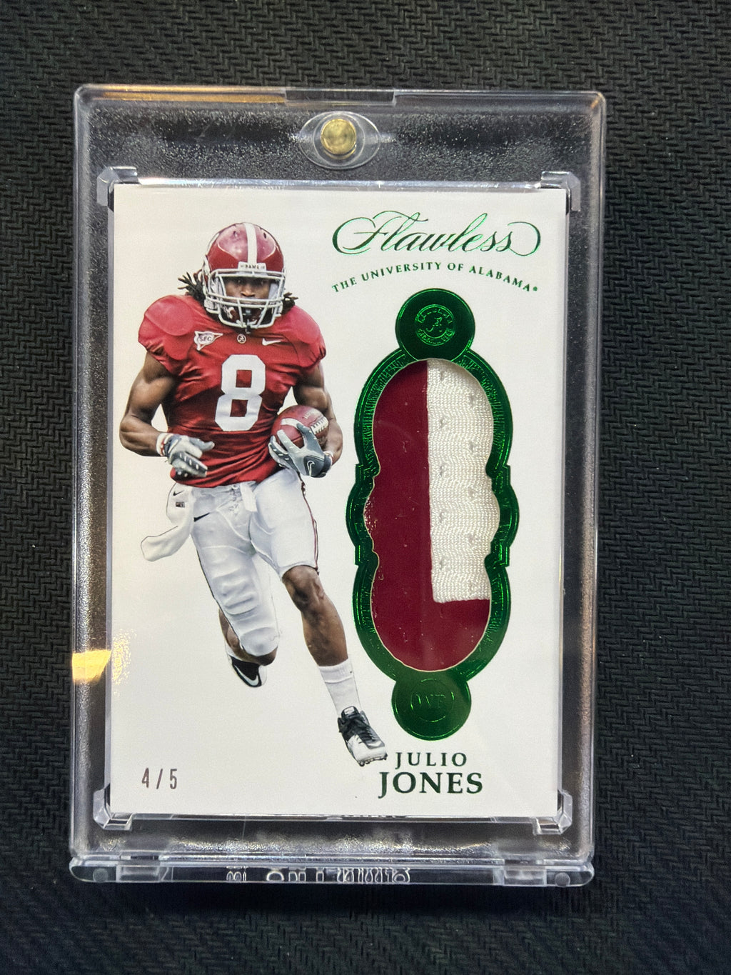 2017 Panini Flawless Collegiate Game Worn Julio Jones Patch Green /5 Alabama