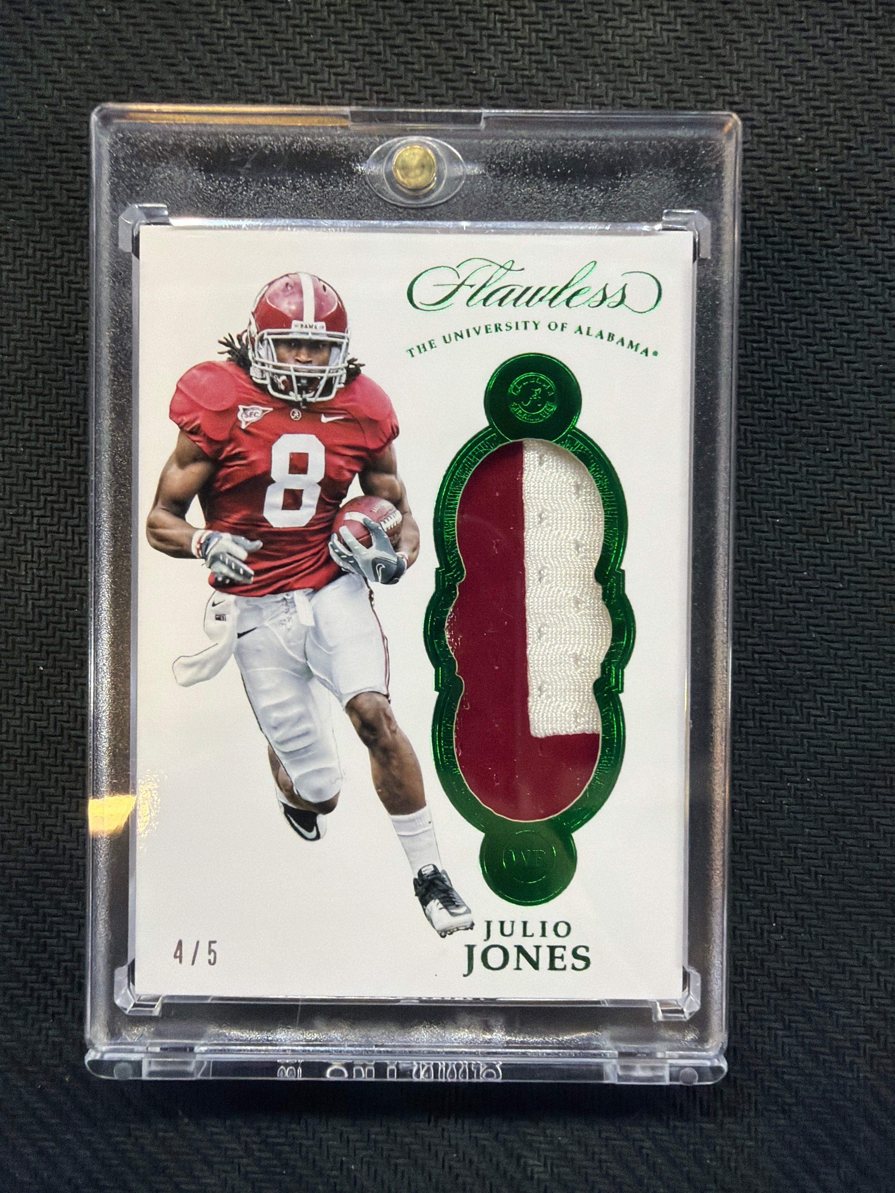 2017 Panini Flawless Collegiate Game Worn Julio Jones Patch Green /5 Alabama