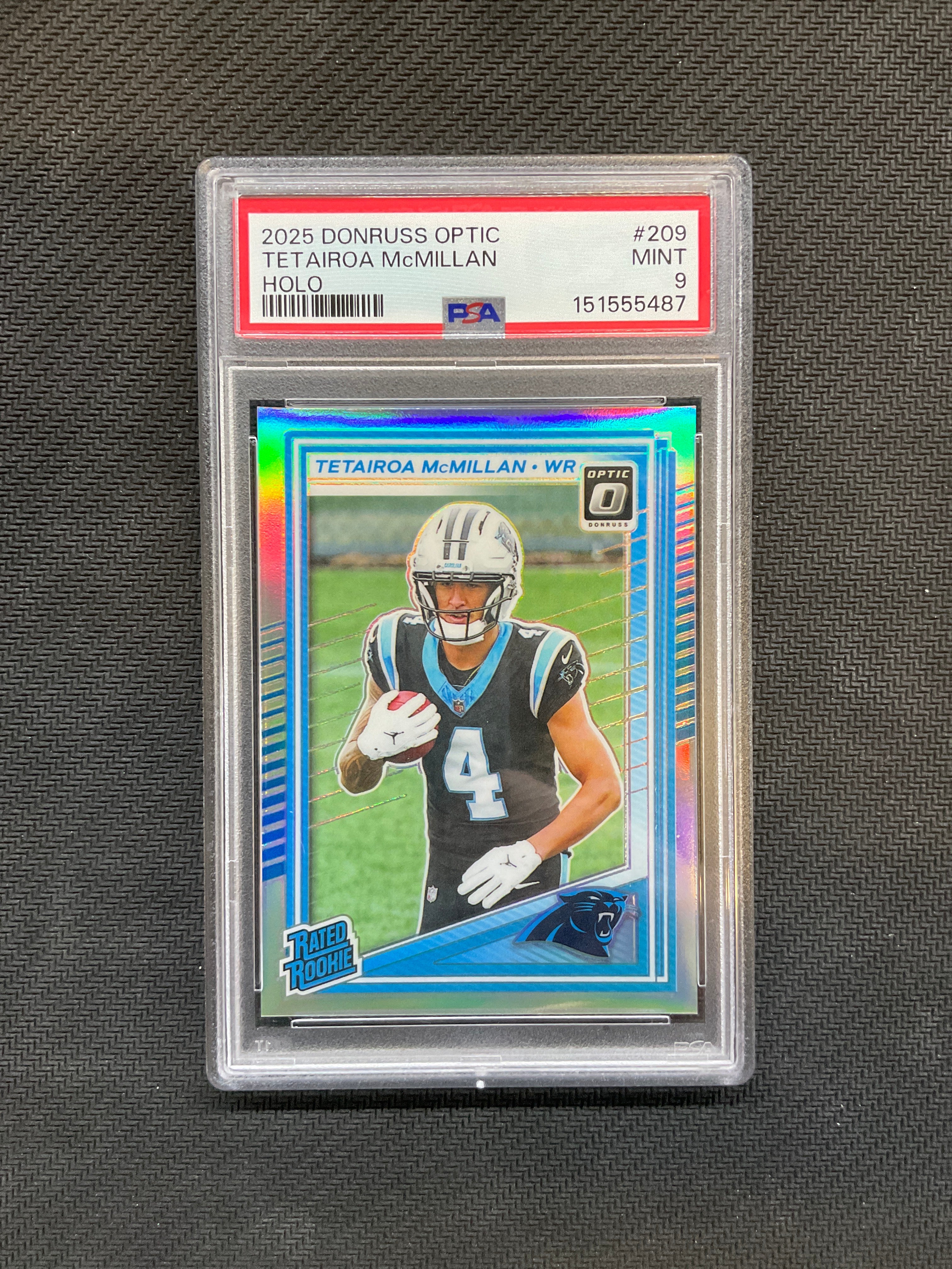 2025 Donruss Optic Tetairoa McMillan Rookie Holo PSA 9 Panthers