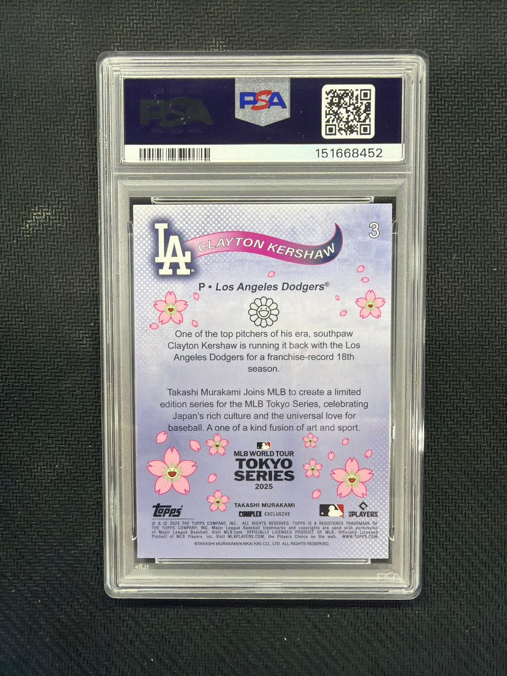 2025 Topps Murakami Clayton Kershaw Tokyo Series PSA 8 Dodgers