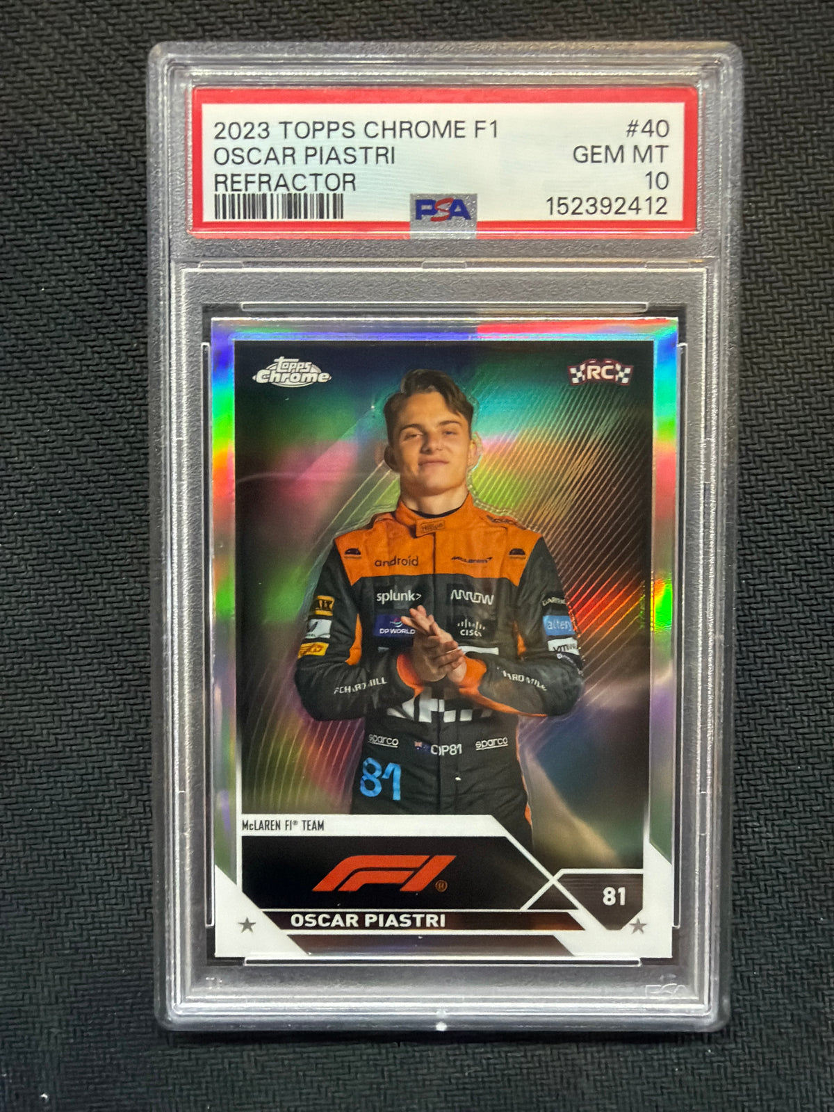 2023 Topps Chrome F1 Oscar Piastri Rookie Refractor #40 PSA 10 412