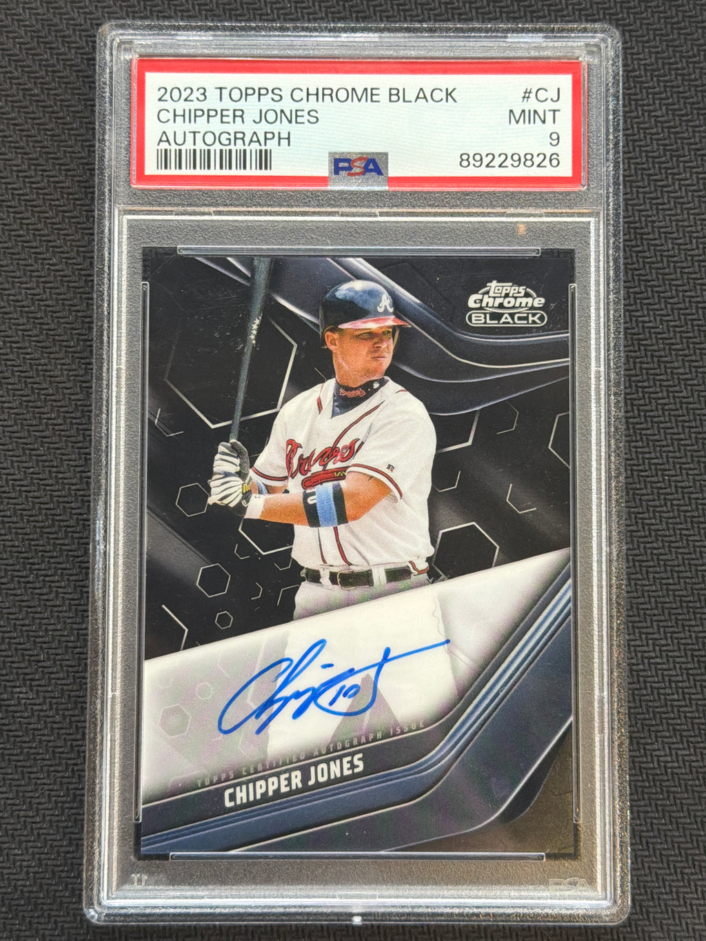 2023 Topps Chrome Black Chipper Jones Auto #CJ PSA 9 Braves