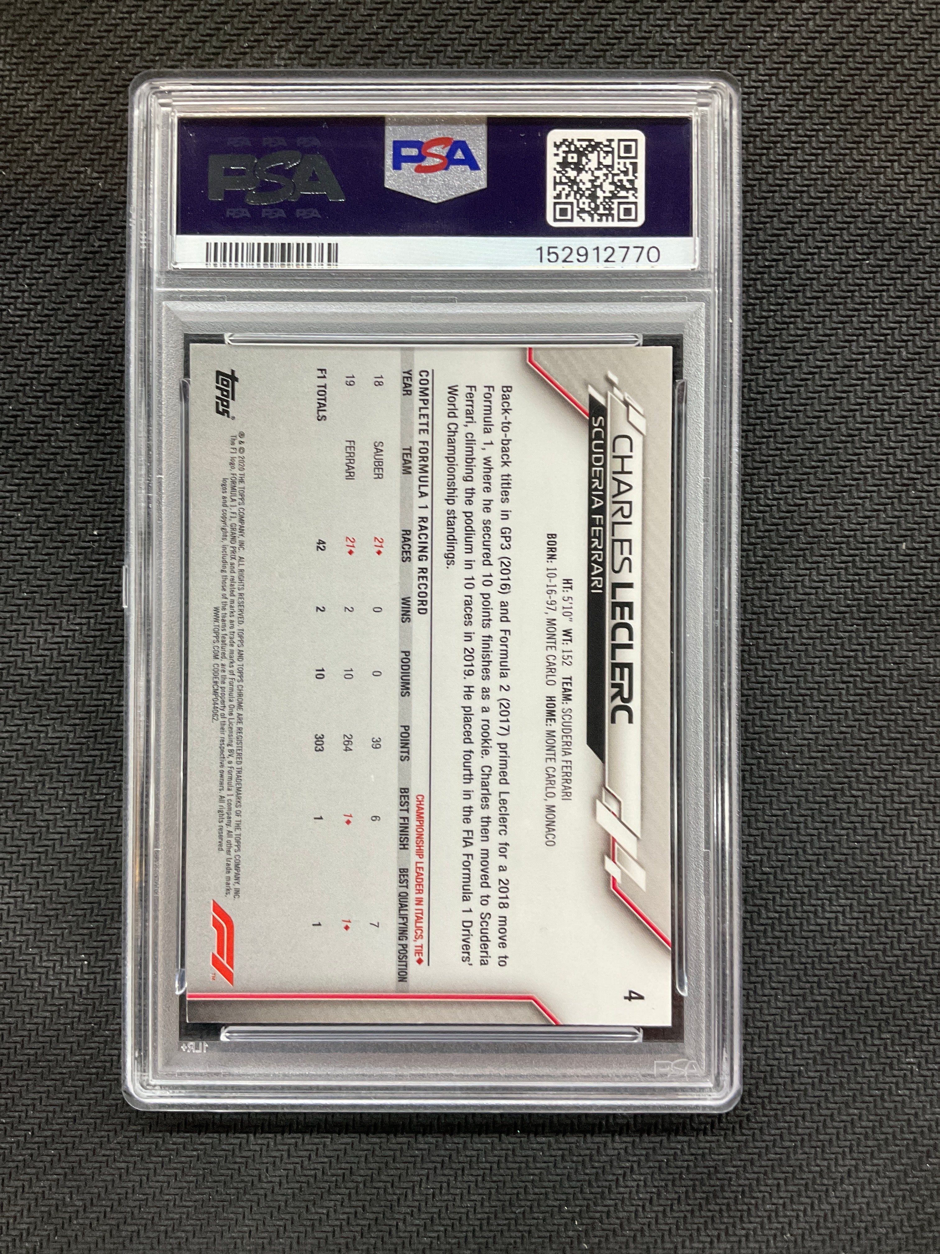 2020 Topps Chrome F1 Charles Leclerc #4 Image Variation SP PSA 9 770