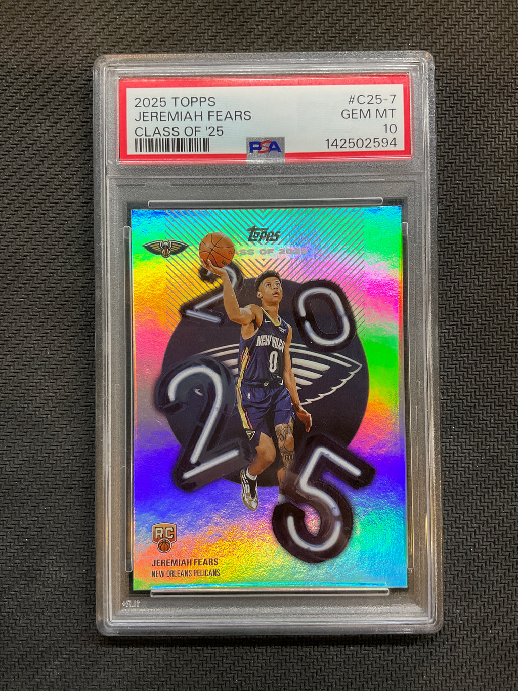 2025 Topps Jeremiah Fears Class of 25" Rookie PSA 10 Pelicans