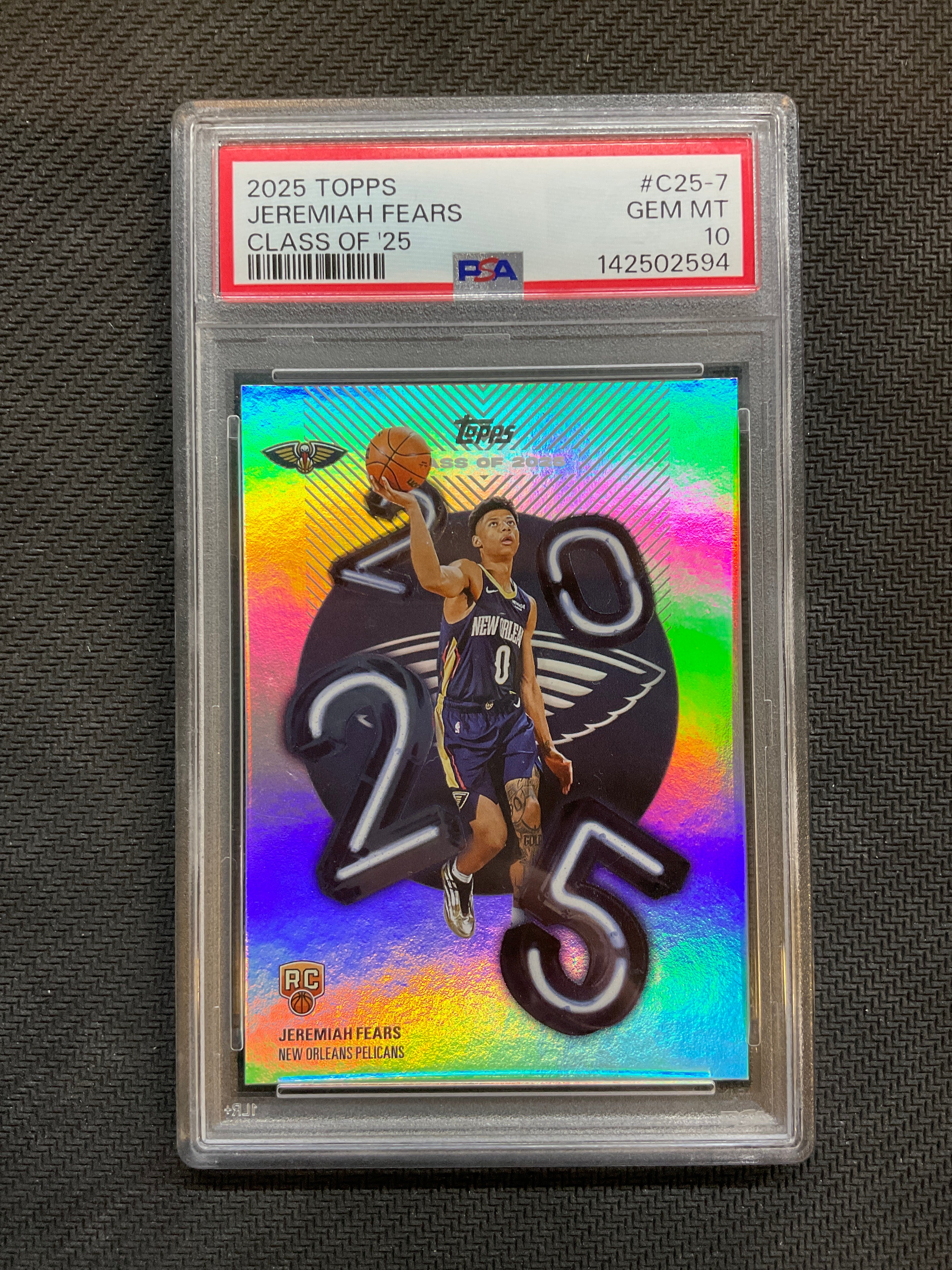 2025 Topps Jeremiah Fears Class of 25" Rookie PSA 10 Pelicans