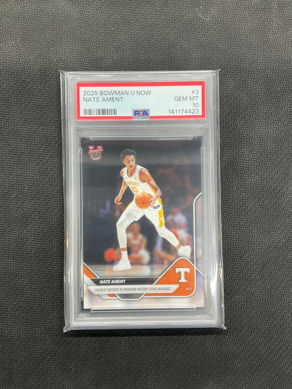 2025 Bowman U Now Nate Ament Rookie #3 PSA 10 Tennessee 423