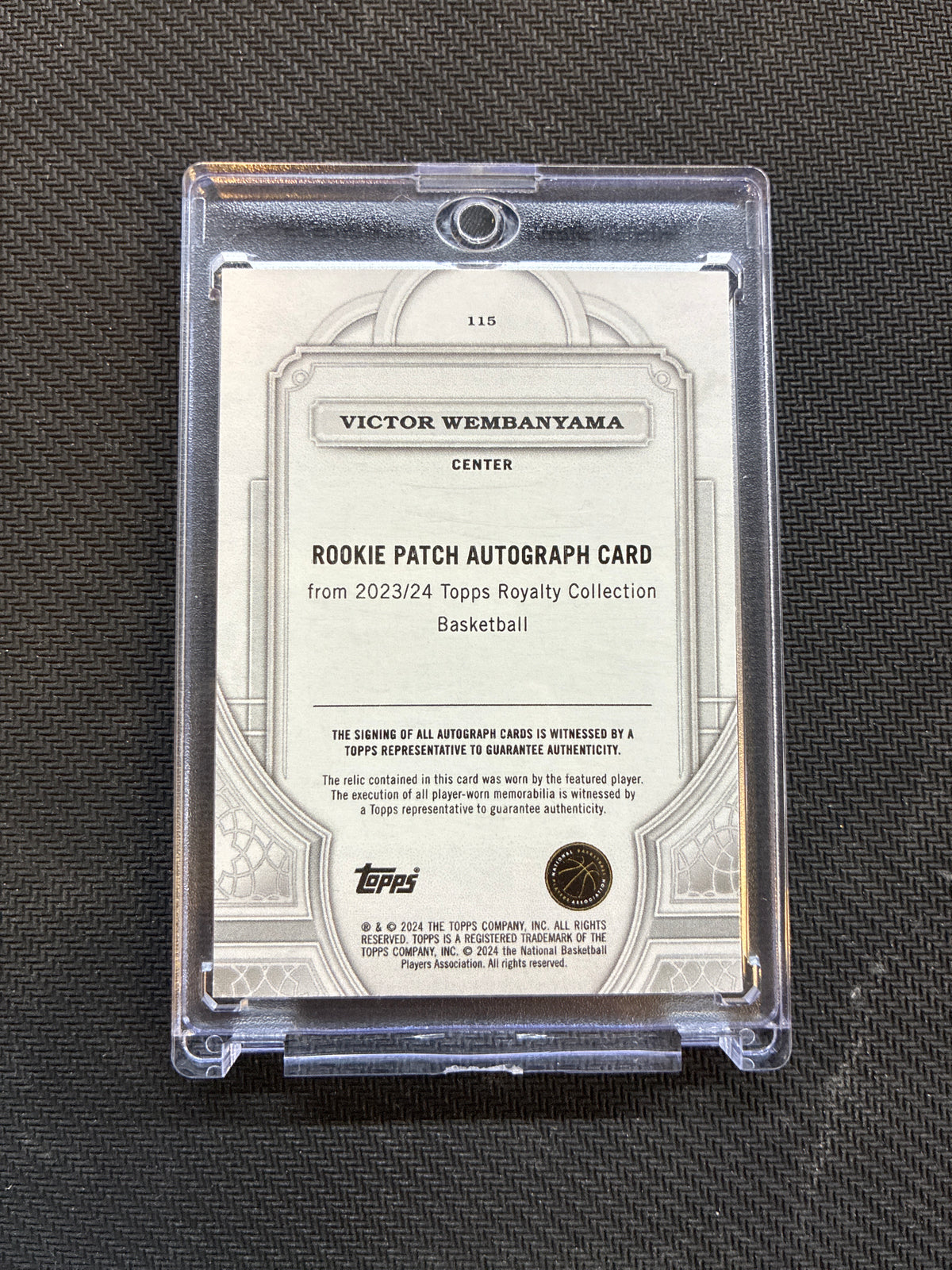 2023 Topps Royalty NBA Victor Wembanyama Rookie Patch Auto True RPA Spurs