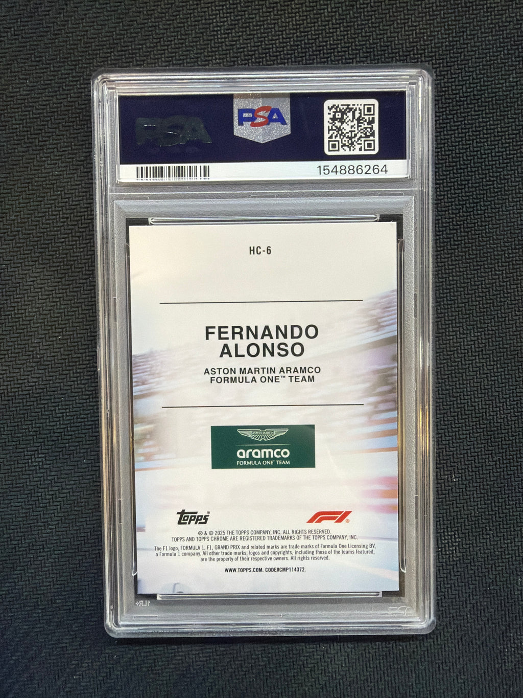 2025 Topps Chrome Fernando Alonso Helmet Collection PSA 10