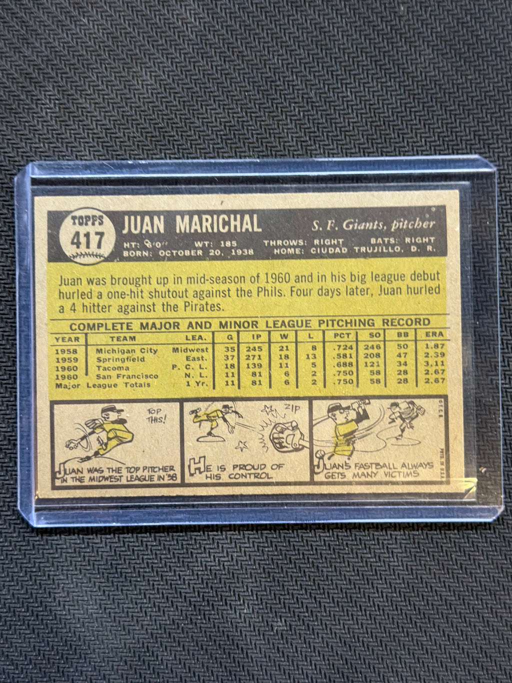 1961 Topps Juan Marichal #417 Giants