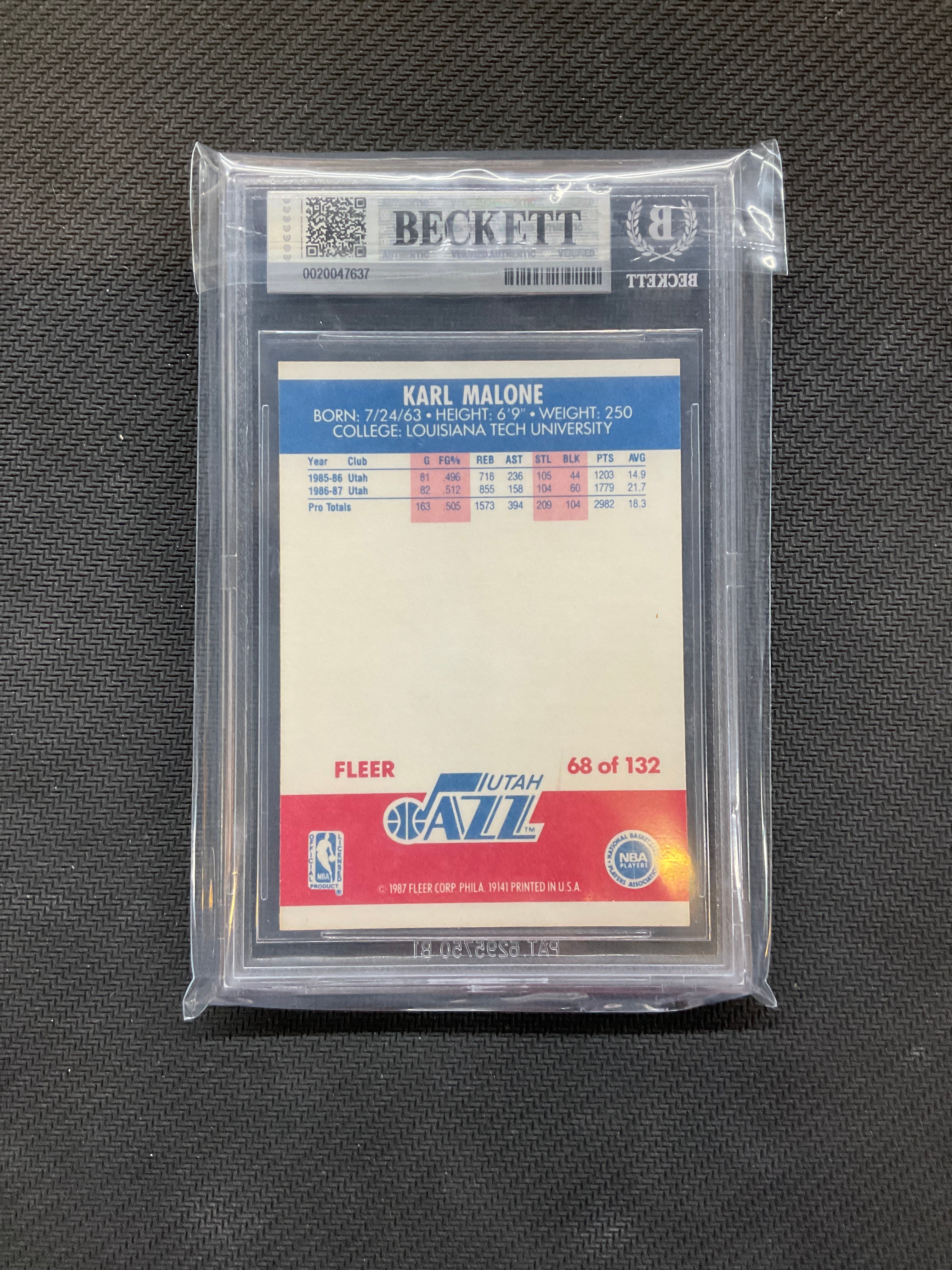 1987 Fleer Karl Malone BGS 7.5