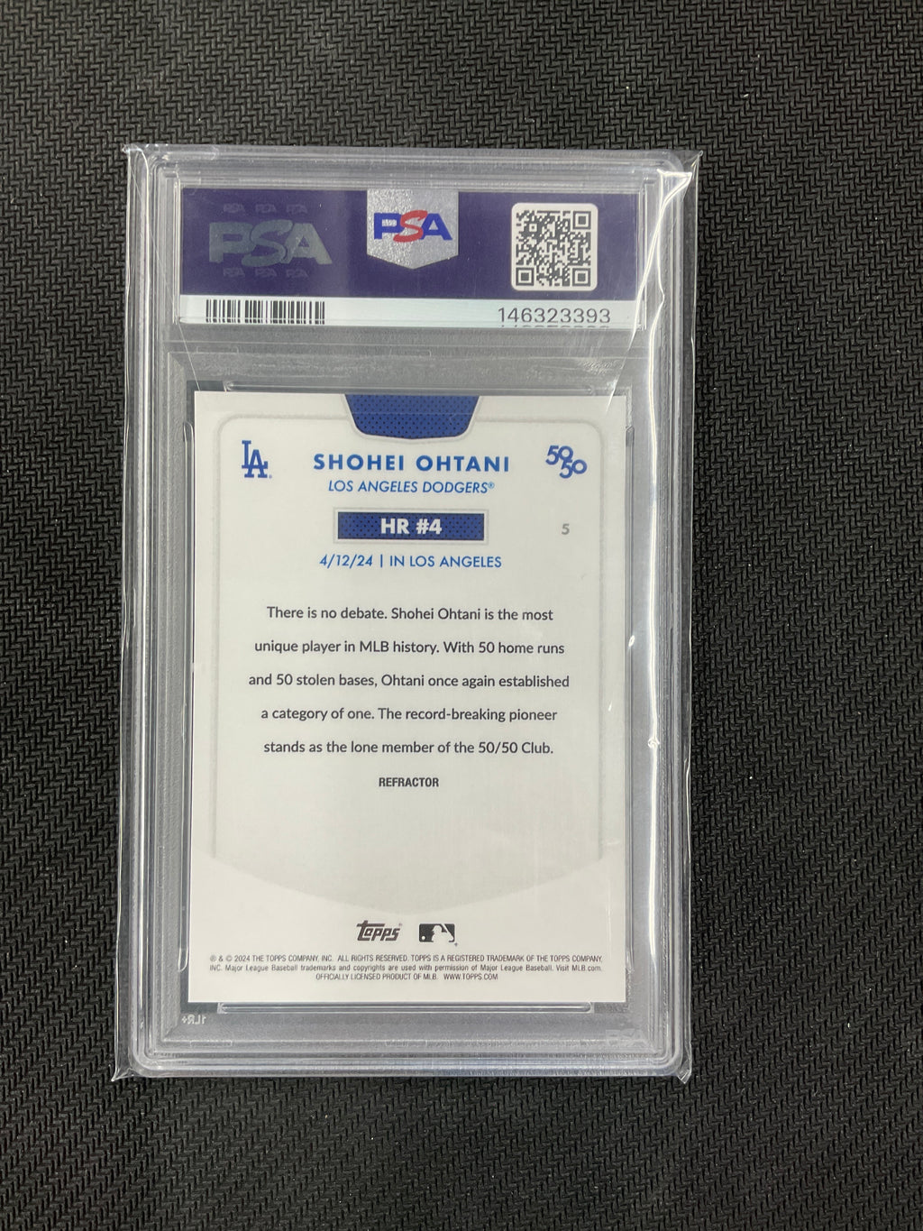 2024 Topps 50/50 Shohei Ohtani Chrome Refractor #5 PSA 9 Dodgers