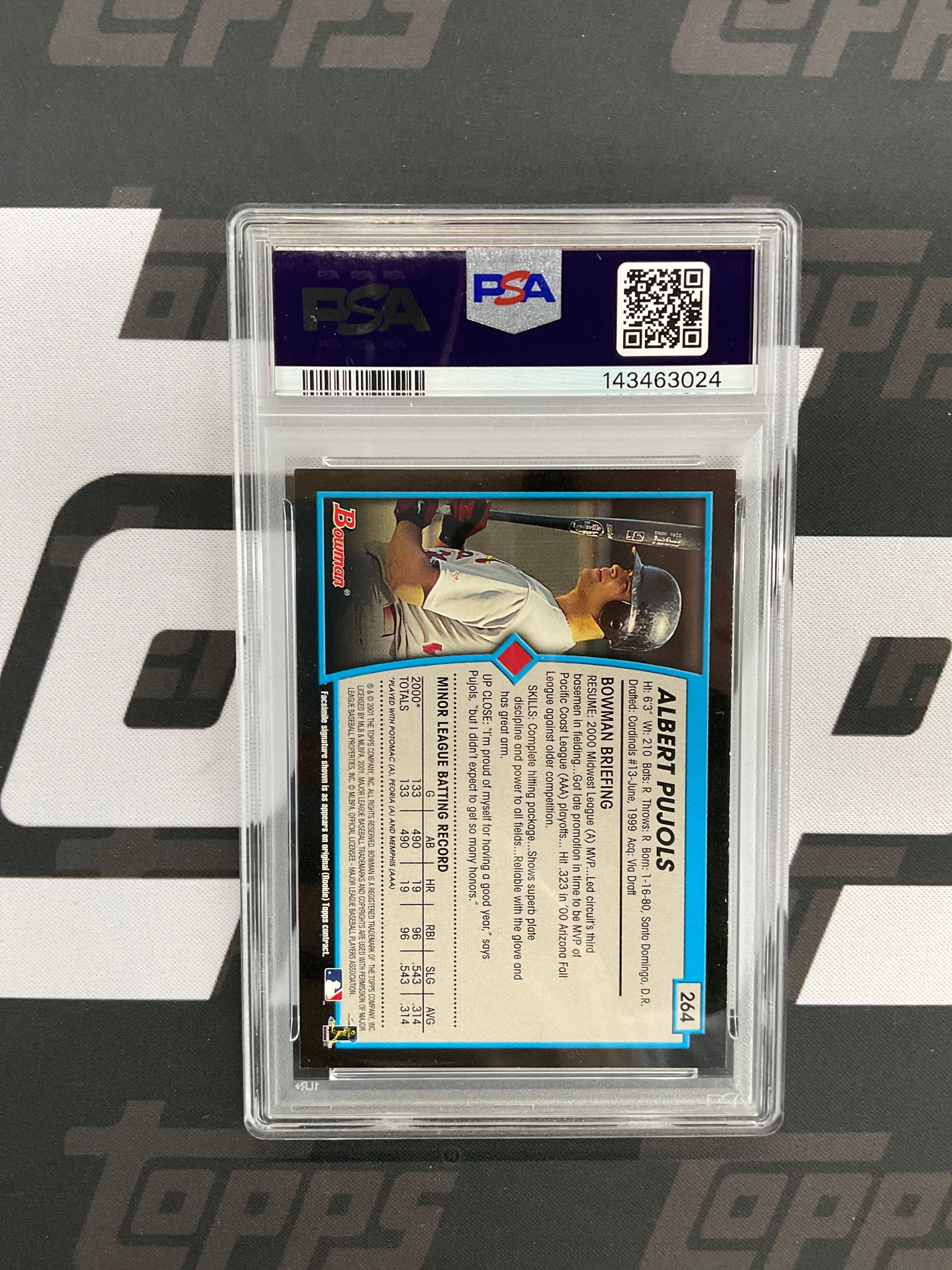 2001 Bowman Albert Pujols Rookie #254 PSA 8