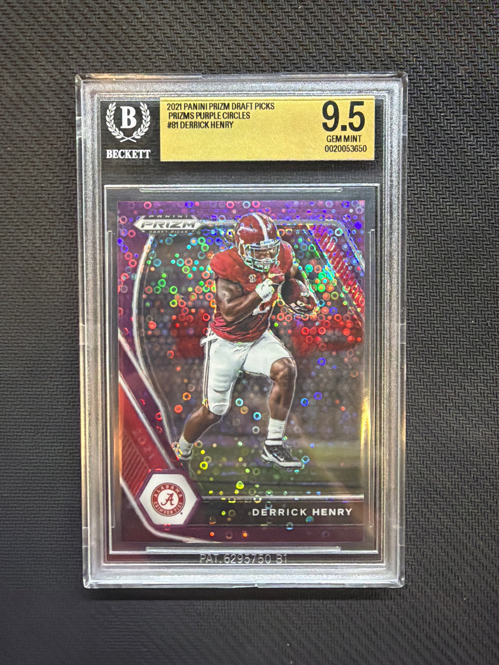 2021 Prizm Draft Picks Derrick Henry Purple Circles /50 BGS 9.5 Alabama