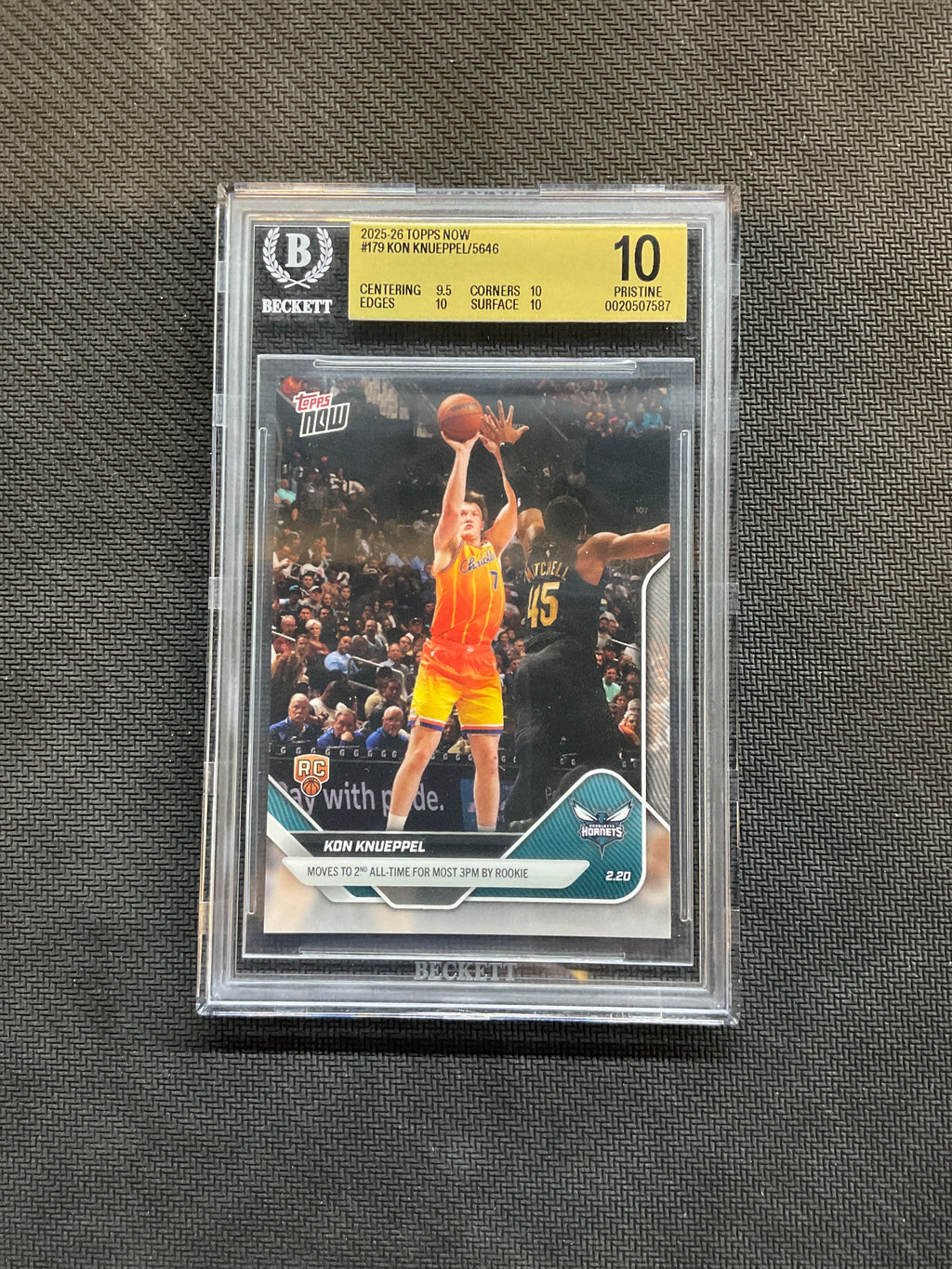 2025-26 Topps Now Kon Knueppel Rookie /5646 BGS 10 587
