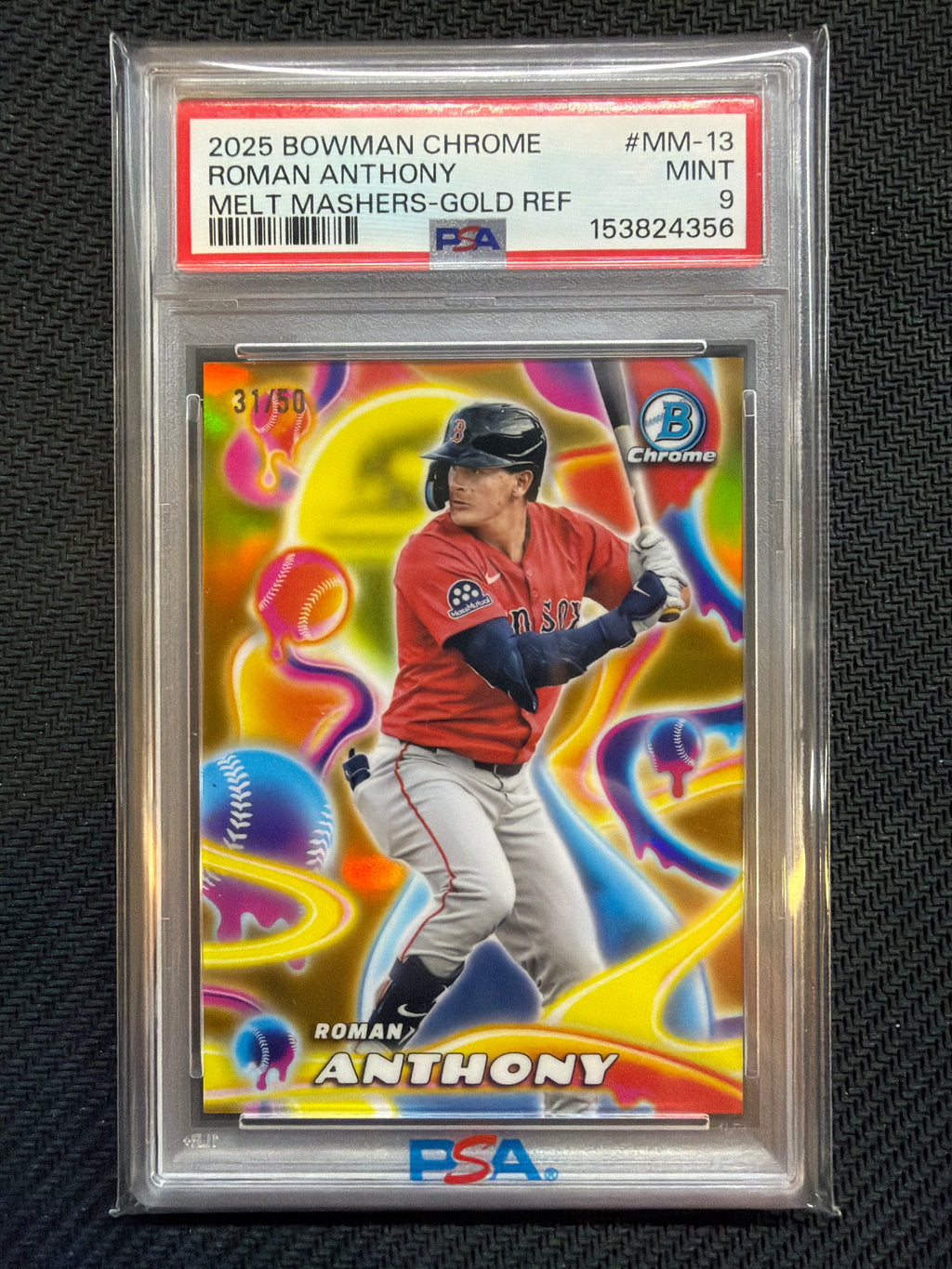 2025 Bowman Chrome Roman Anthony Melt Mashers Gold /50 PSA 9 356