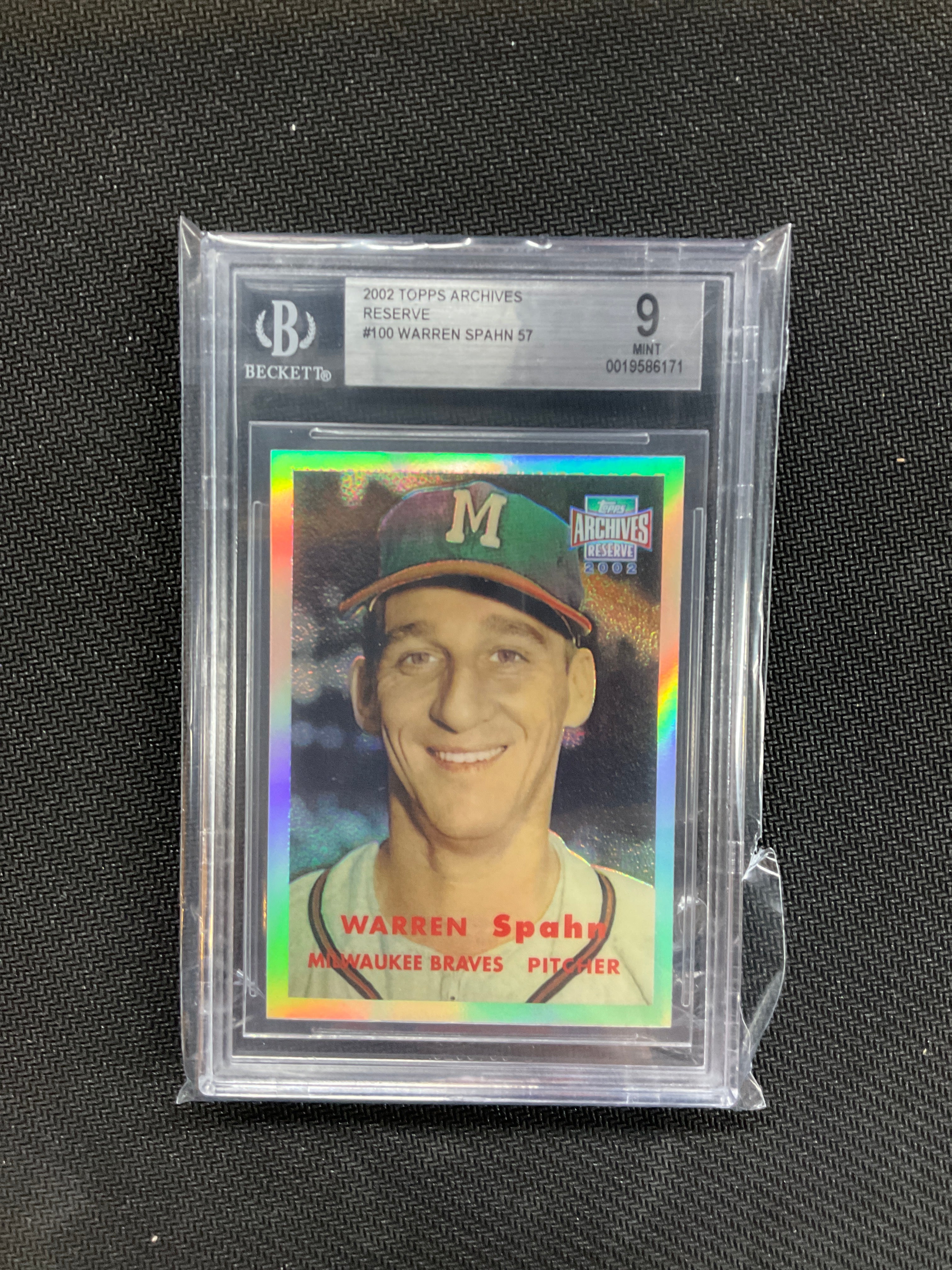 2002 Topps Archives Reserve Warren Spahn BGS 9 Braves