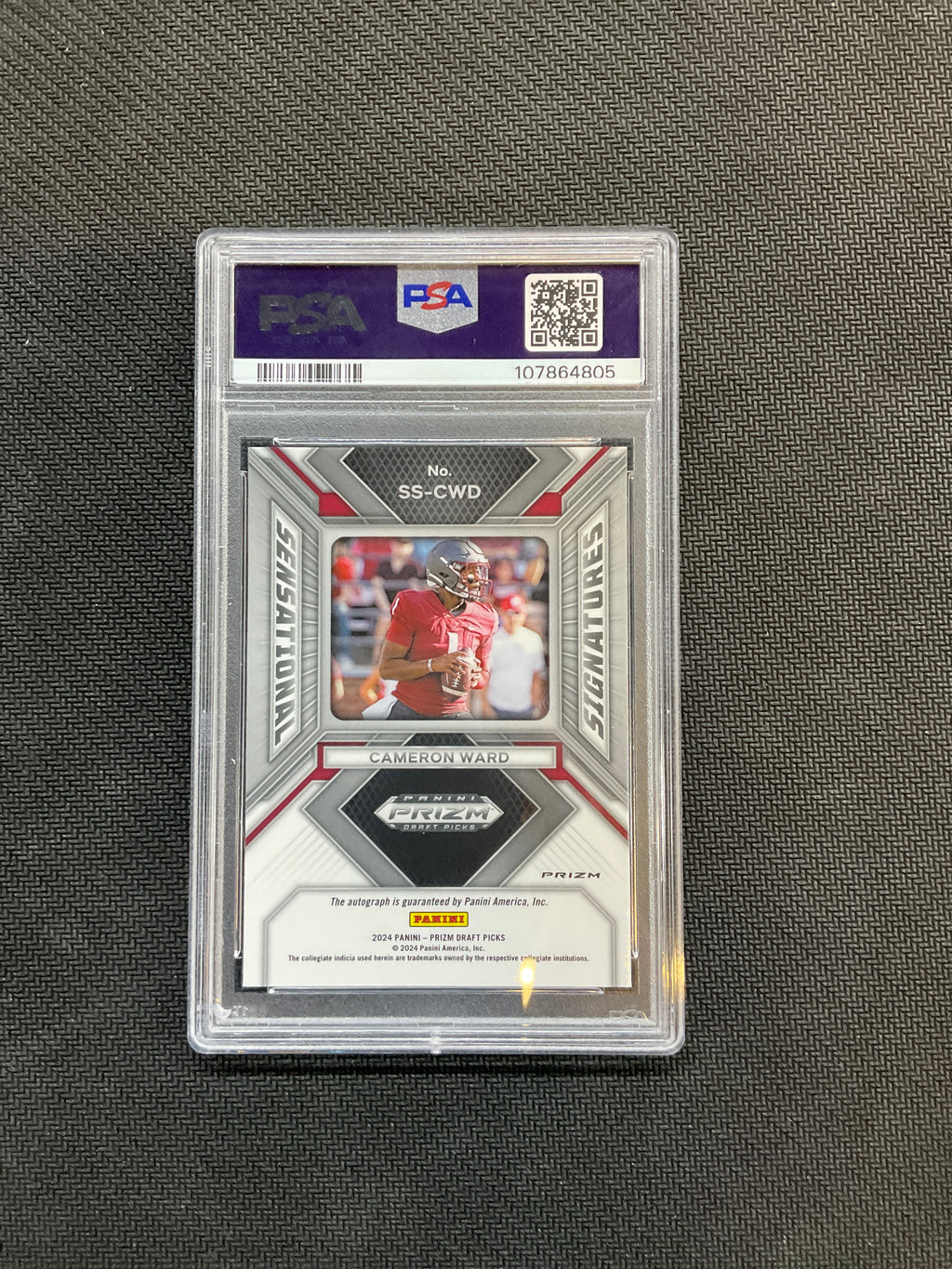 2024 Prizm Draft Picks Cameron Ward Red Ice Auto PSA 10 Titans