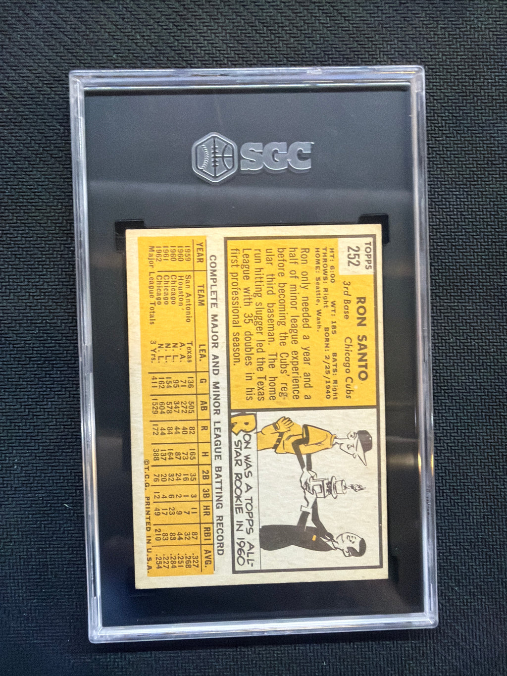 1963 Topps #252 Ron Santo SGC 6