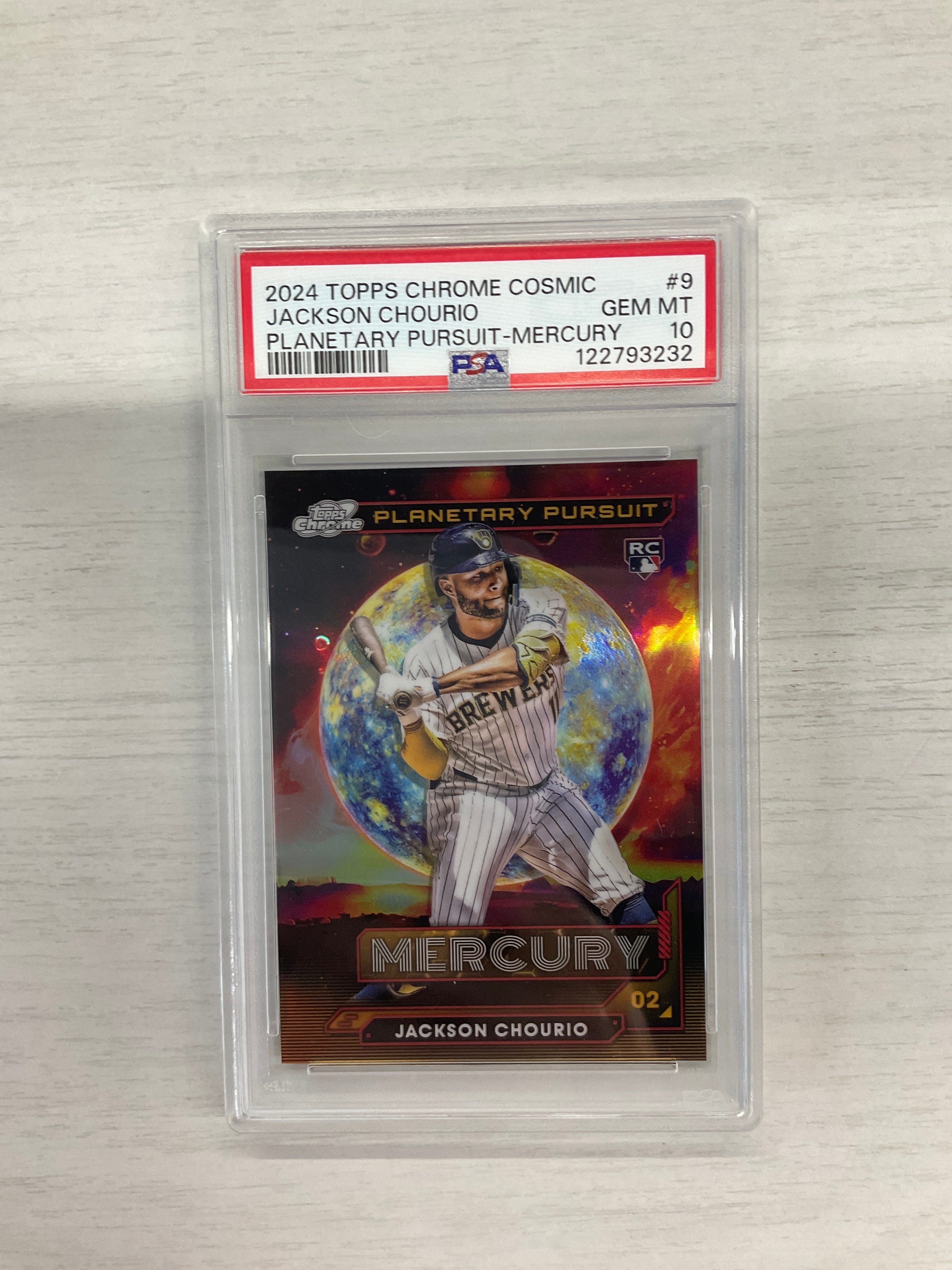 2024 Topps Chrome Cosmic Jackson Chourio Mercury PSA 10