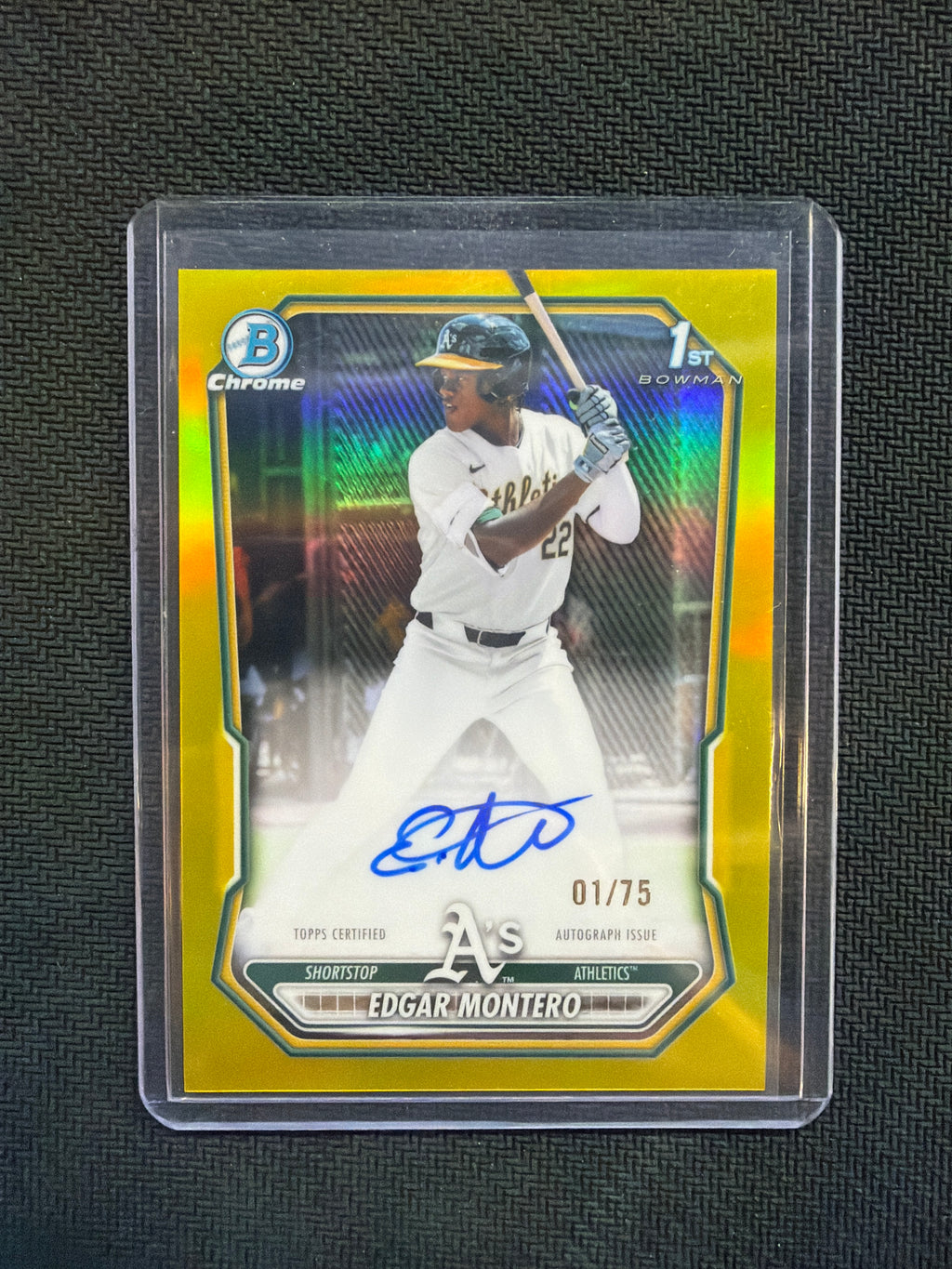 2026 Bowman Chrome Edgar Montero True Yellow 1st Auto /75
