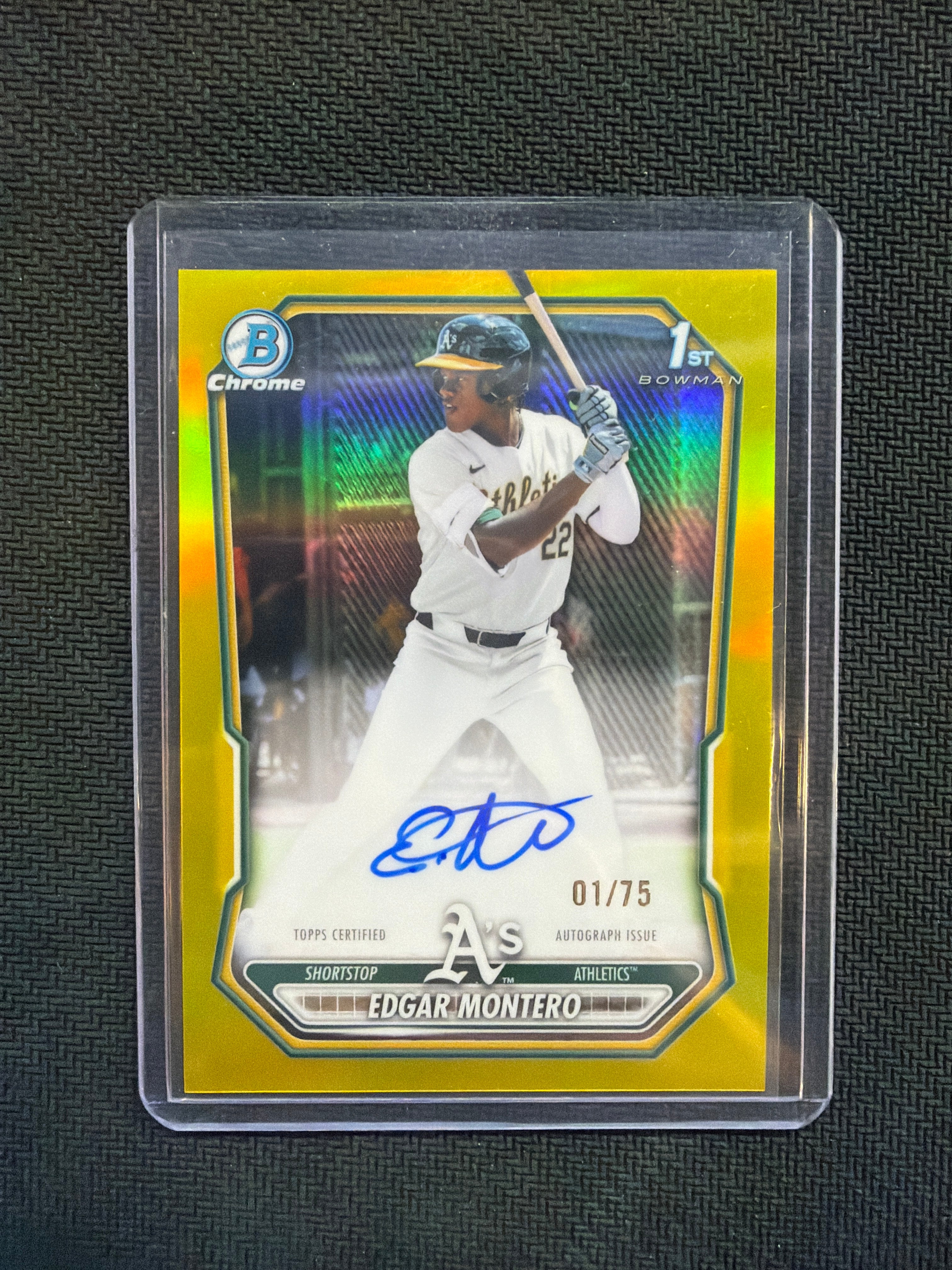 2026 Bowman Chrome Edgar Montero True Yellow 1st Auto /75