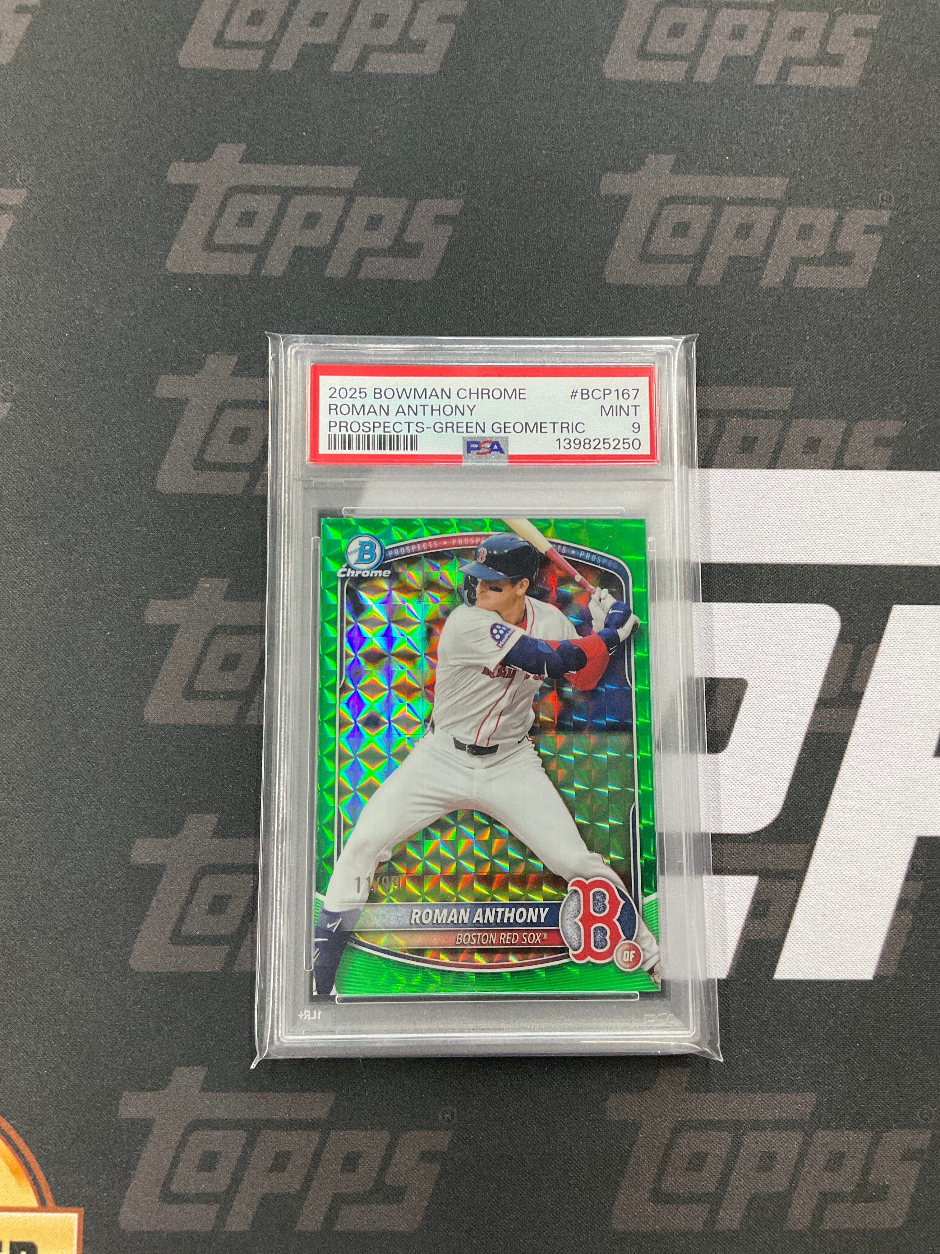 2025 Bowman Chrome Roman Anthony Green /99 PSA 9 Red Sox