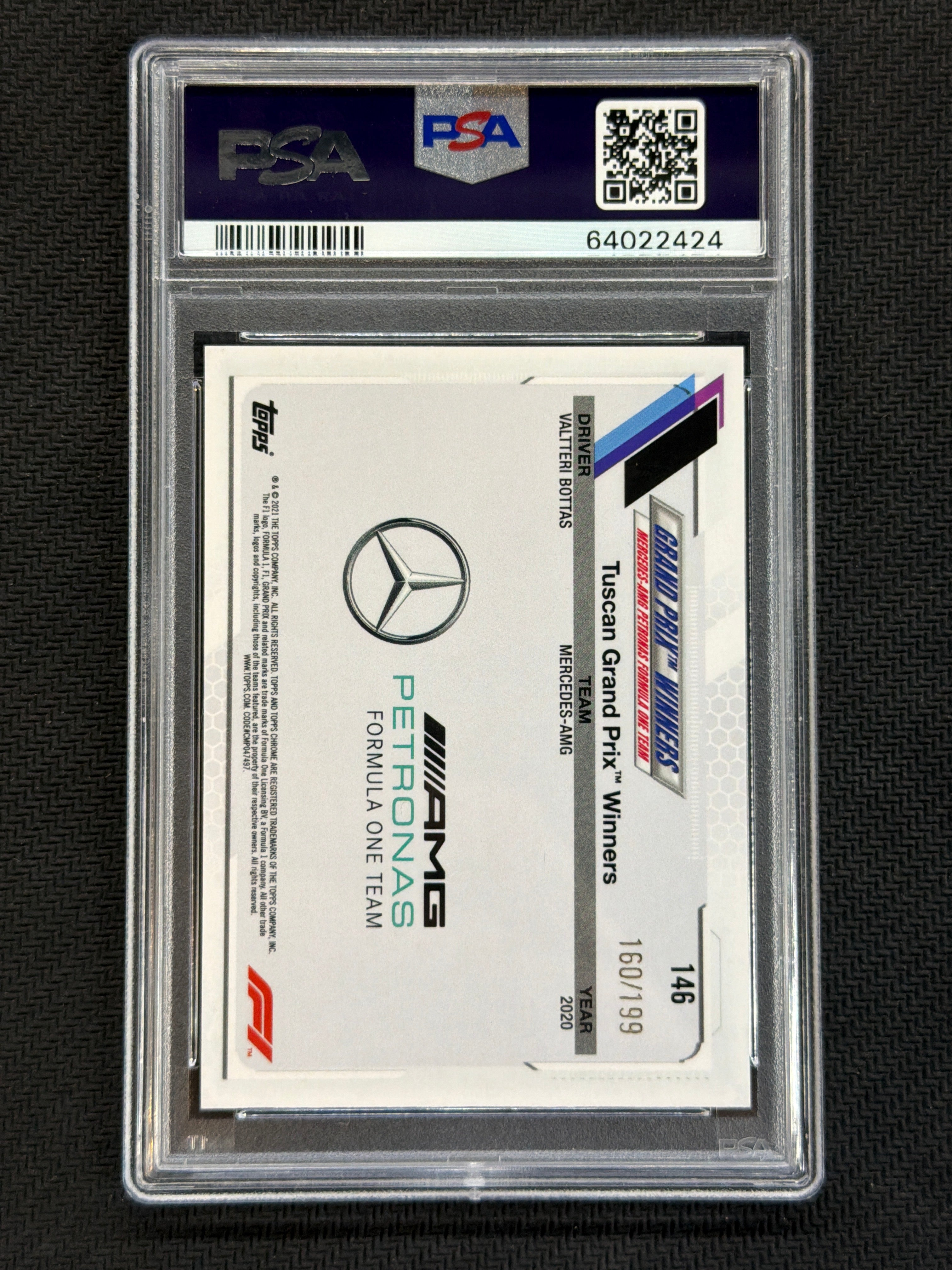 2021 Topps Chrome F1 #146 Lewis Hamilton Purple Checker Flag /199 PSA 10 424
