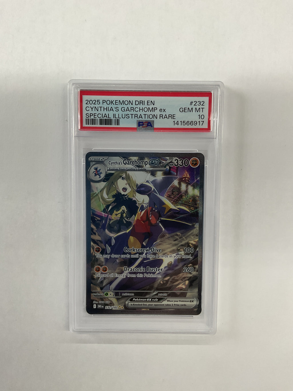 2025 Pokemon Destined Rivals Cynthia's Garchomp ex 232 PSA 10