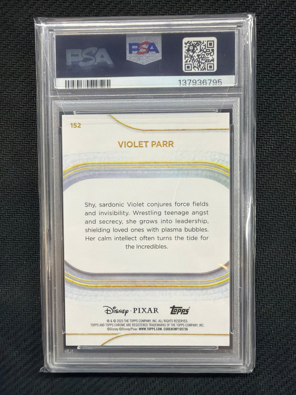 2025 Topps Chrome Disney Violet Parr White /30 PSA 9
