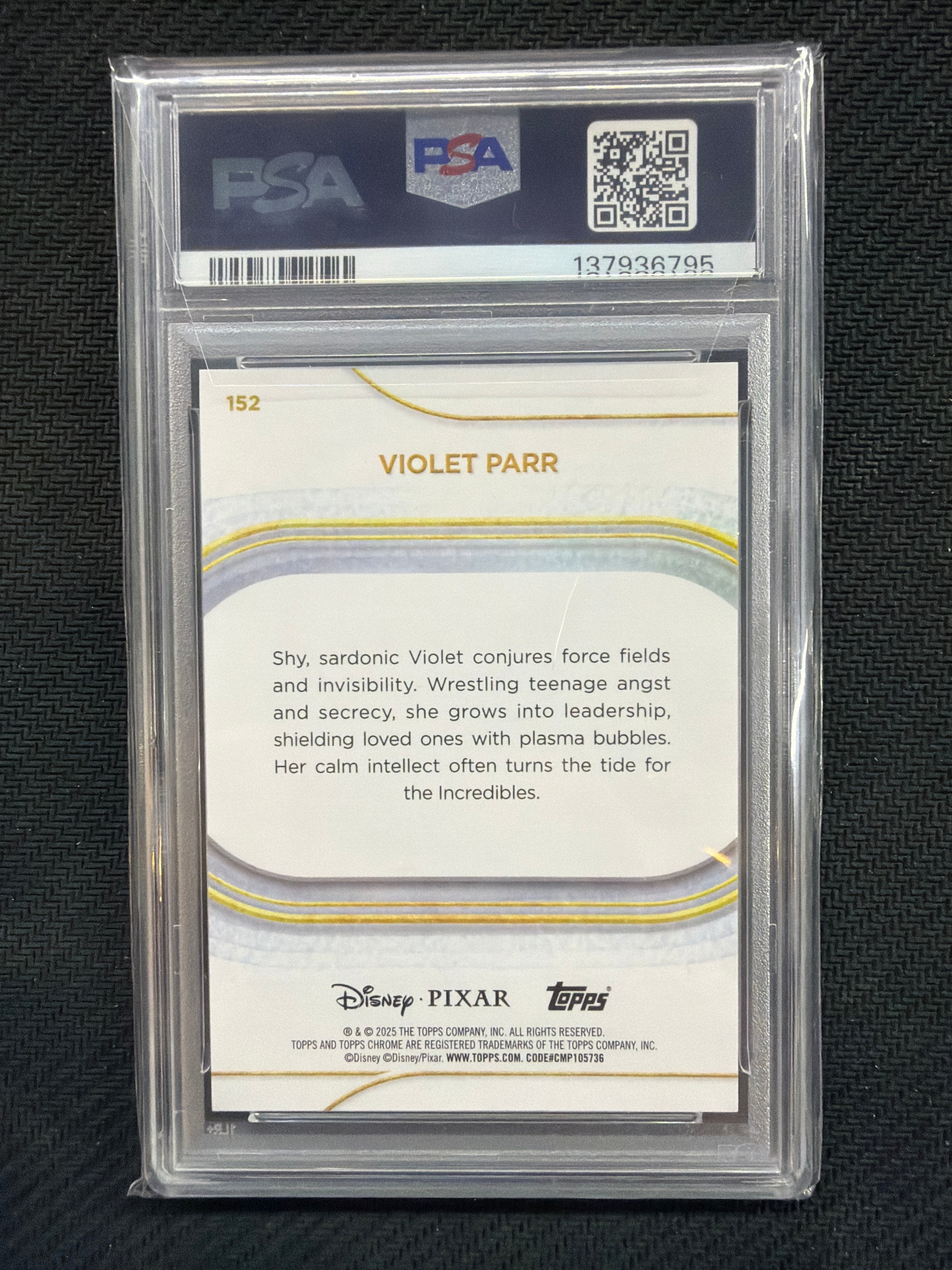 2025 Topps Chrome Disney Violet Parr White /30 PSA 9