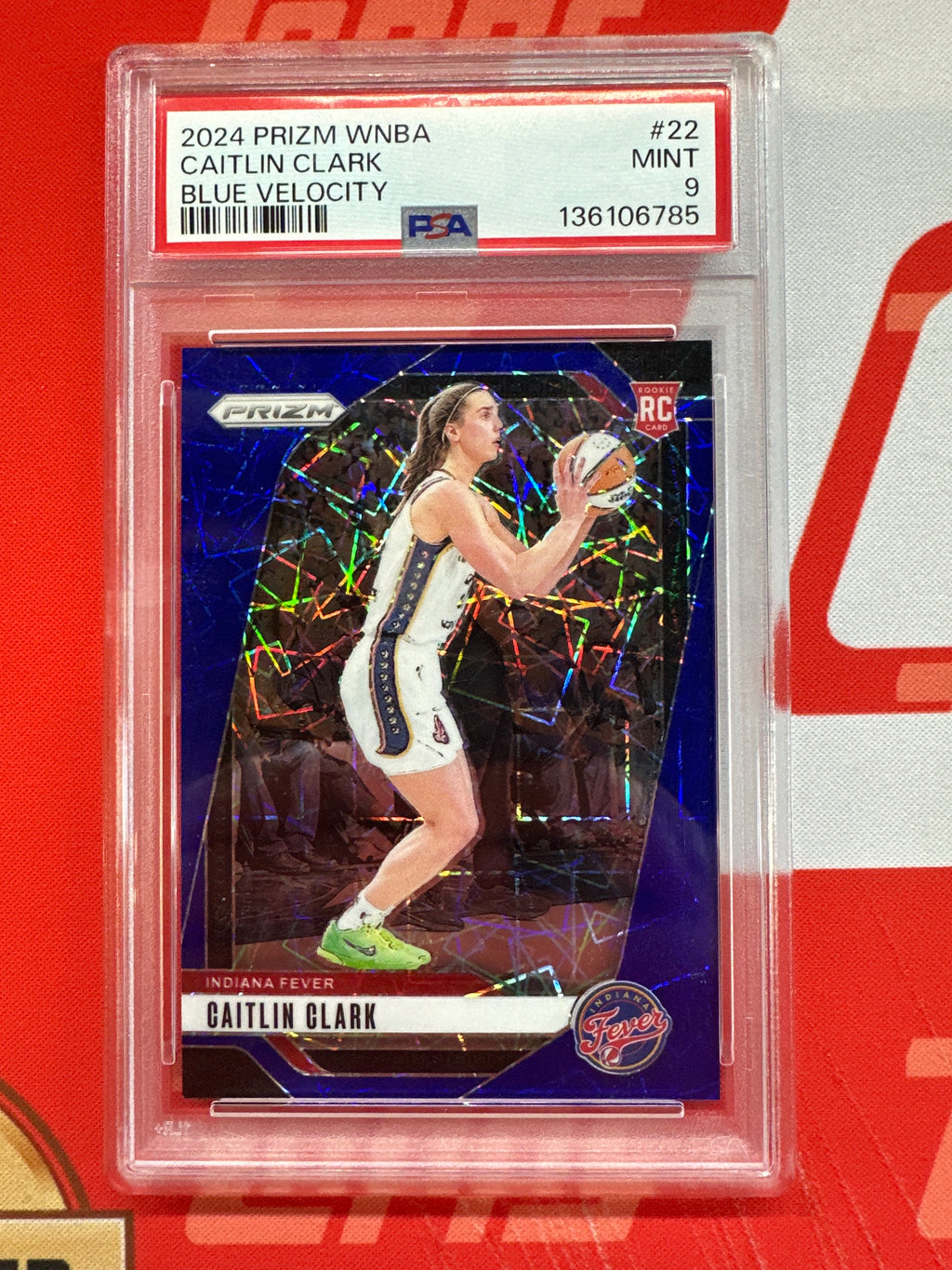 2024 Prizm WNBA Caitlin Clark Blue Velocity PSA 9 785