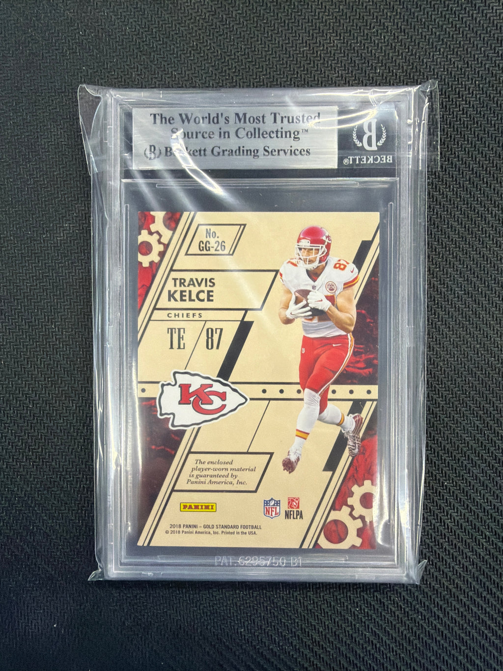 2018 Panini Gold Standard Travis Kelce Patch /125 BGS 9 Cheifs