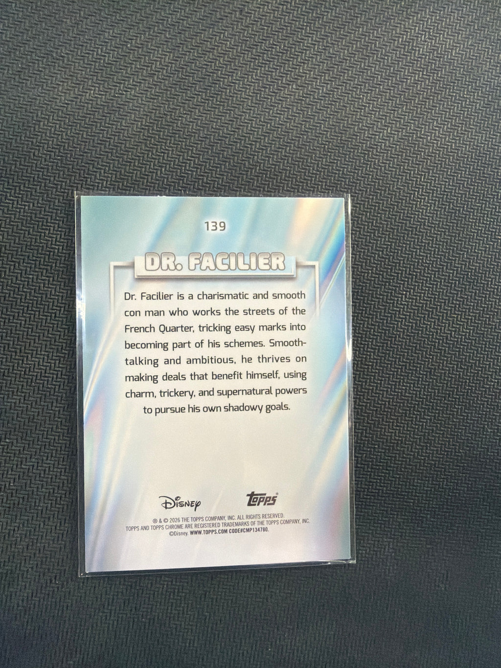 2026 Topps Chrome Disney Dr. Facilier /101 Dalmation