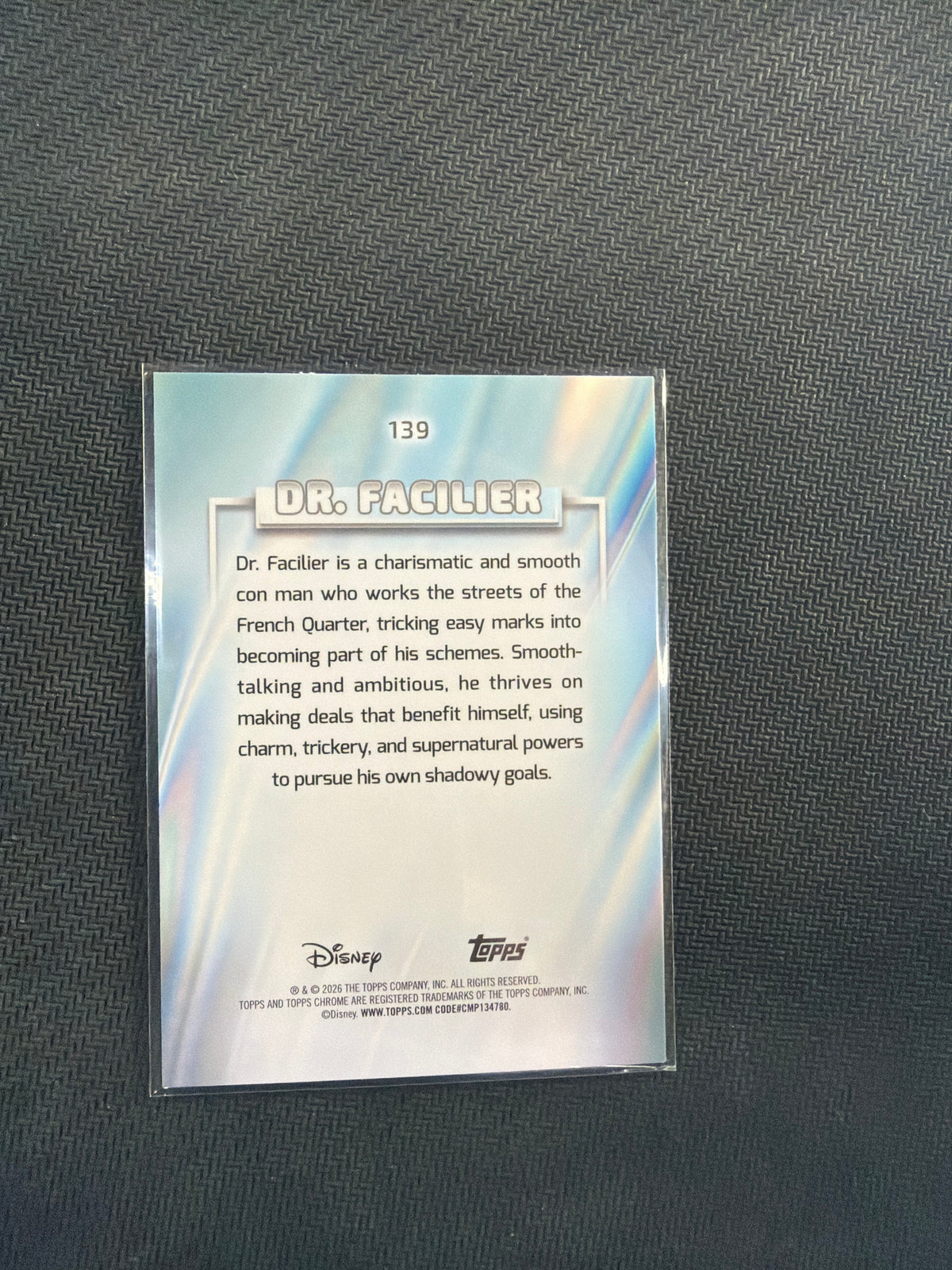2026 Topps Chrome Disney Dr. Facilier /101 Dalmation