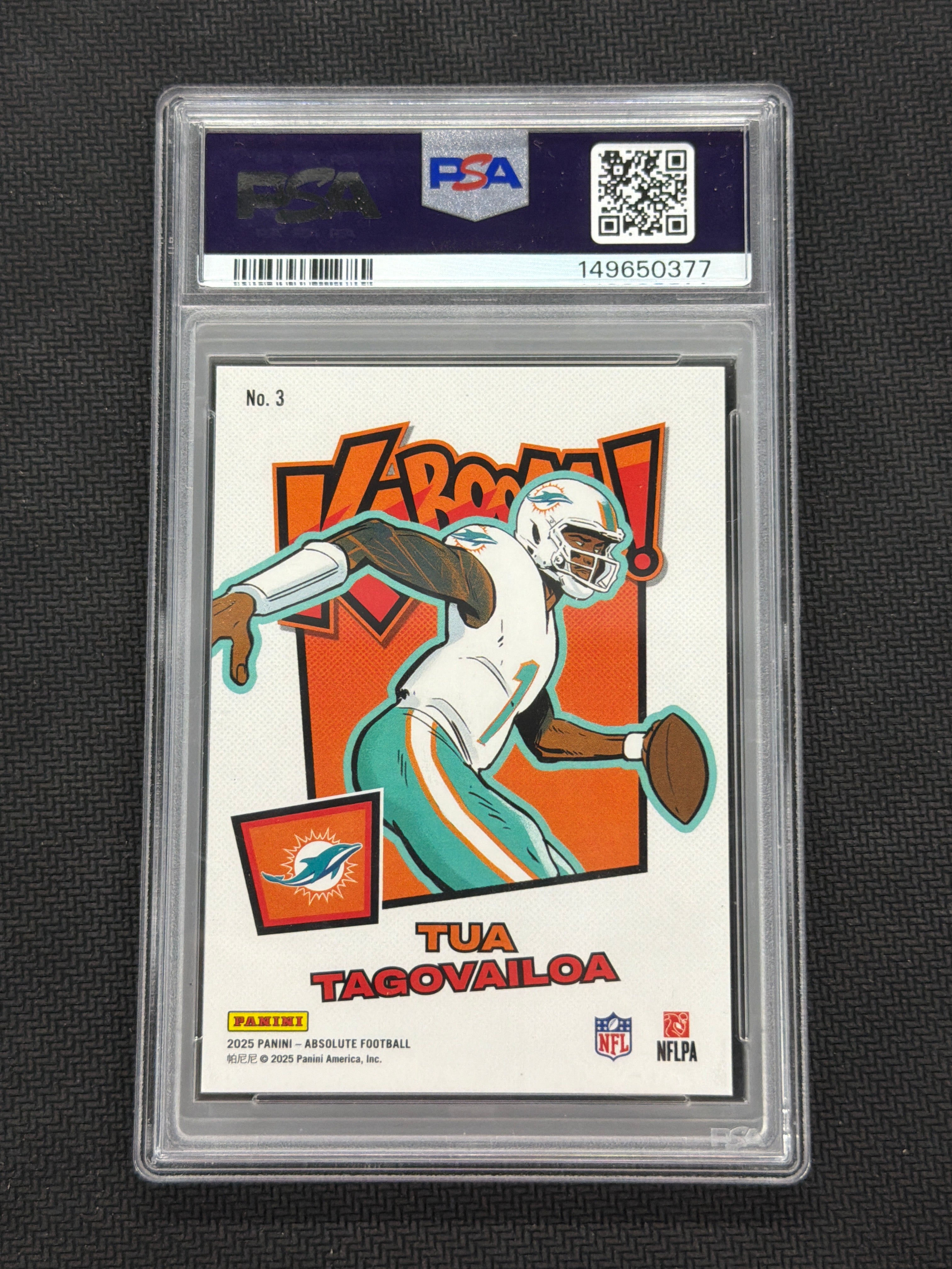 2025 Panini Absolute Tua Tagovailoa Kaboom! Horizontal PSA 9